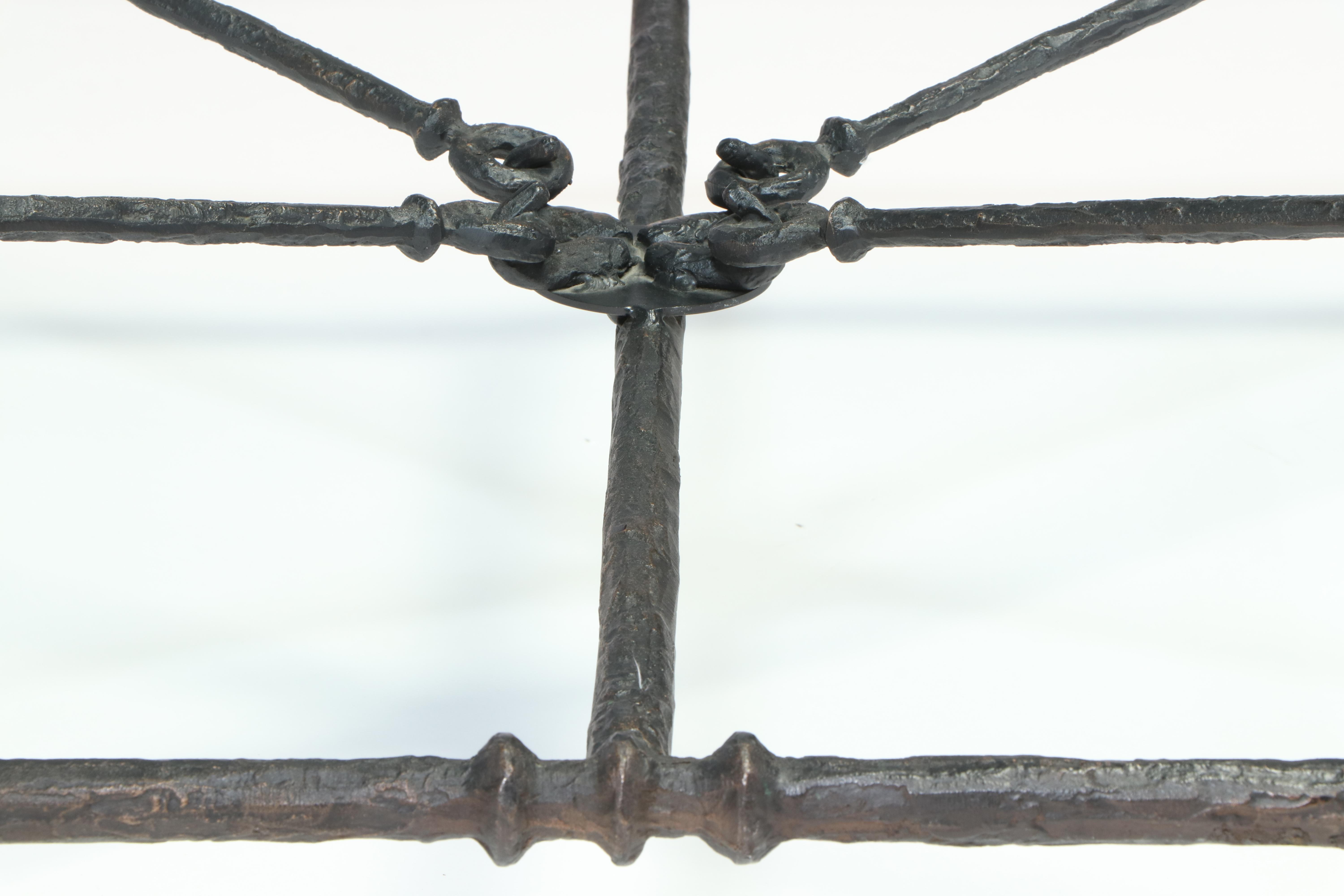 Christopher Chodoff and Diego Giacometti Bronze and Glass Coffee Table, c. 1980