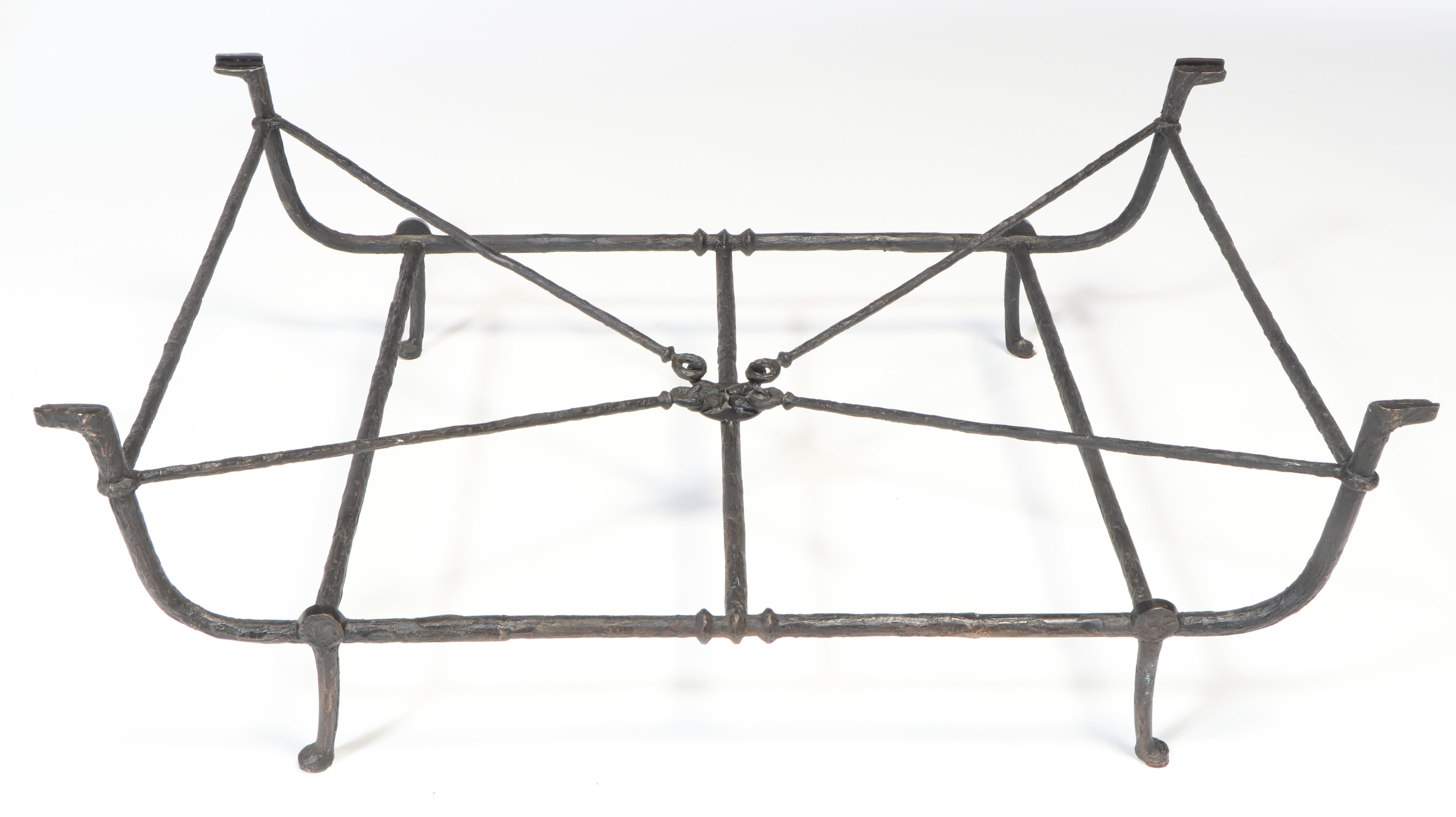 Christopher Chodoff and Diego Giacometti Bronze and Glass Coffee Table, c. 1980