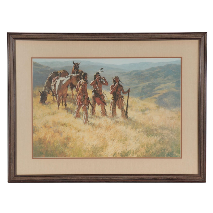 Howard Terpning Offset Lithograph "Dust of Many Pony Soldiers"