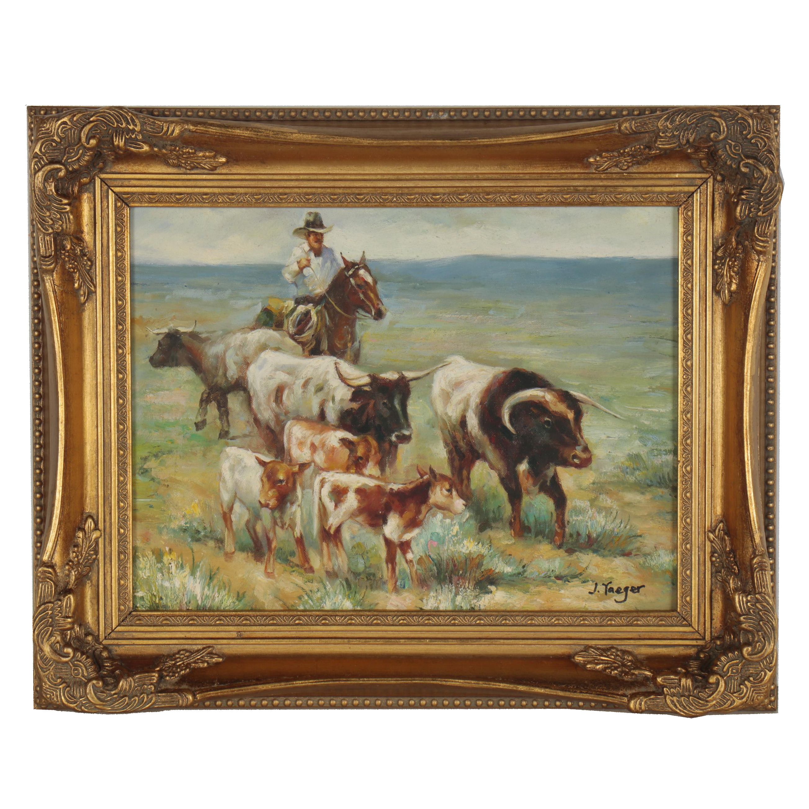 Oil Painting after James E. Reynolds "The Head Honcho"