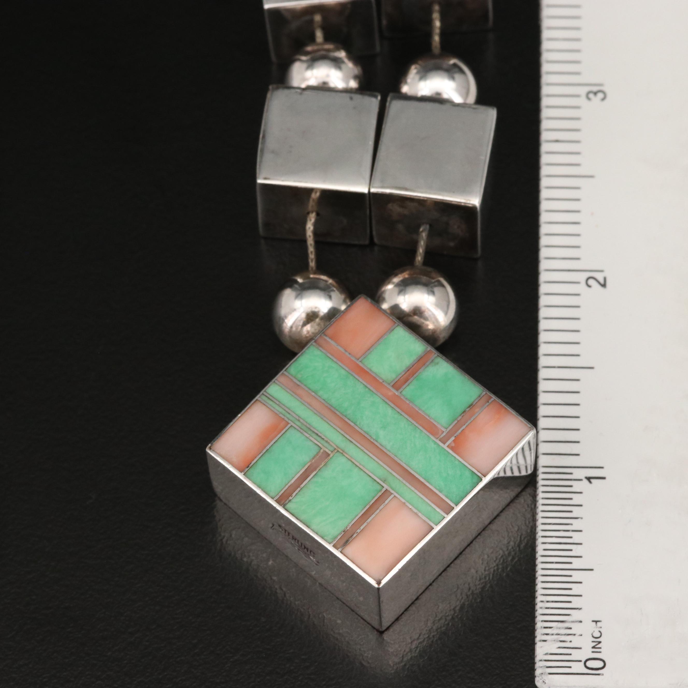 Ray Tracey Navajo Diné and Knifewing Segura Apache Inlay Necklace