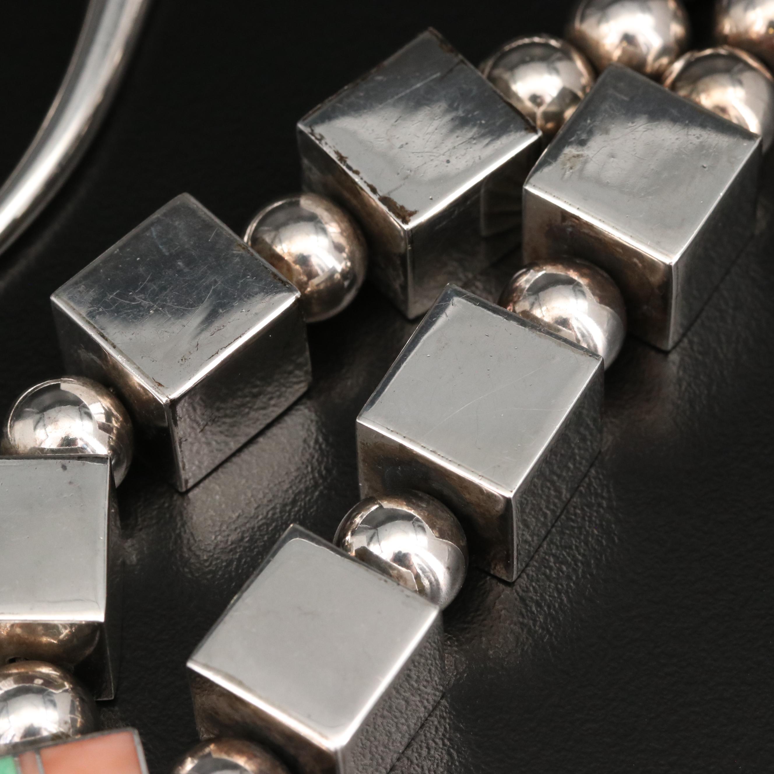 Ray Tracey Navajo Diné and Knifewing Segura Apache Inlay Necklace