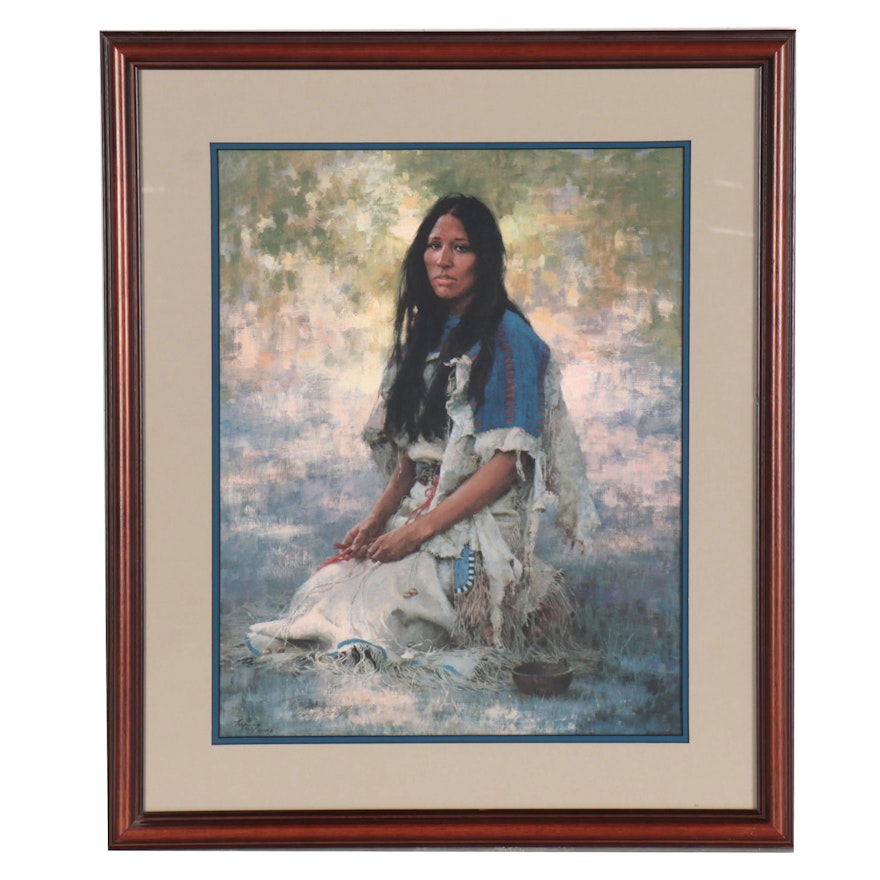 Howard Terpning Offset Lithograph "Woman of the Sioux," 1984