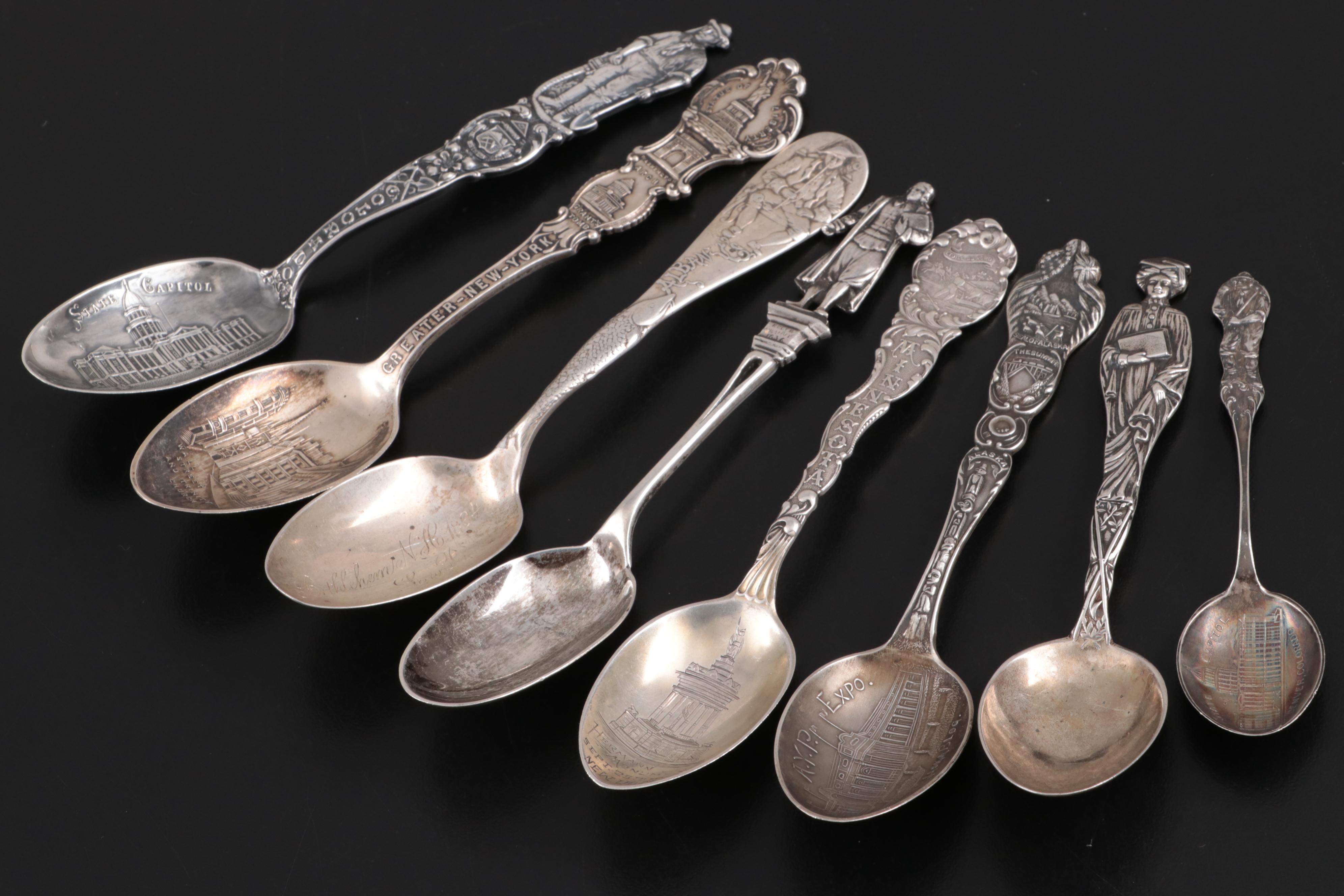 Mechanics, Frank W. Smith Silver Co. and Other Sterling Silver Souvenir Spoons