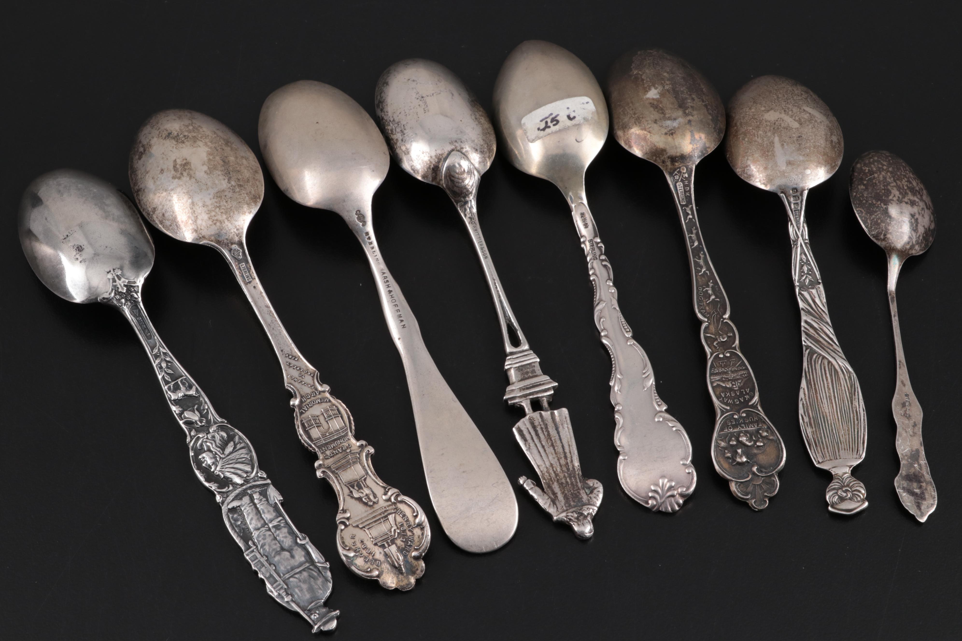 Mechanics, Frank W. Smith Silver Co. and Other Sterling Silver Souvenir Spoons