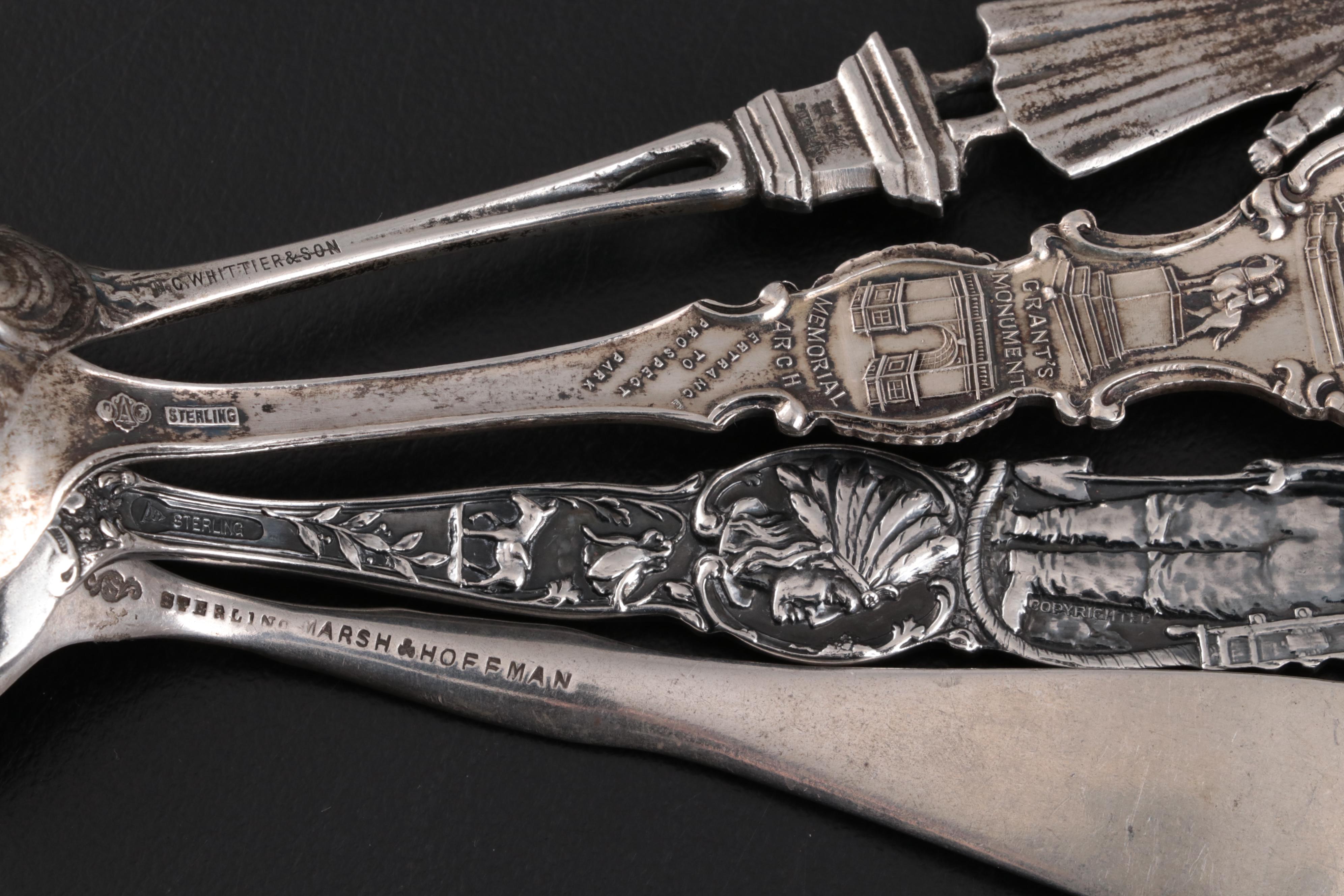 Mechanics, Frank W. Smith Silver Co. and Other Sterling Silver Souvenir Spoons