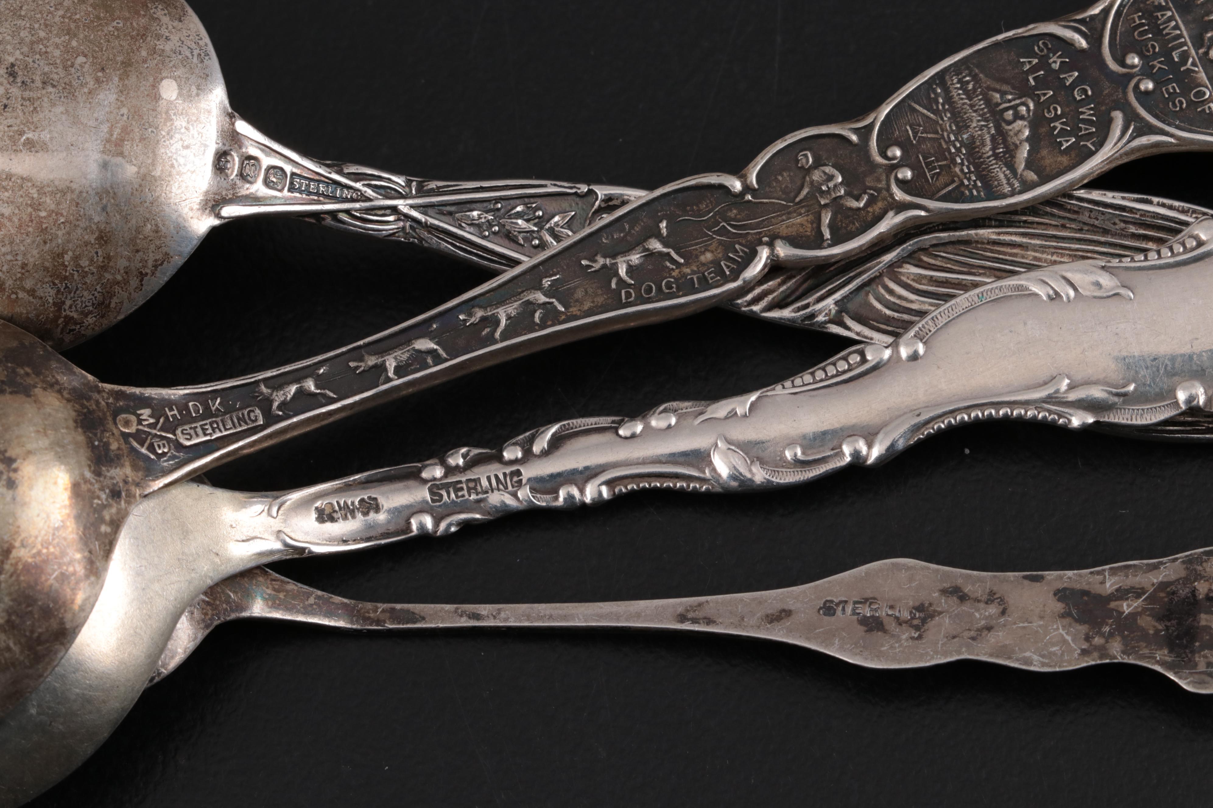 Mechanics, Frank W. Smith Silver Co. and Other Sterling Silver Souvenir Spoons