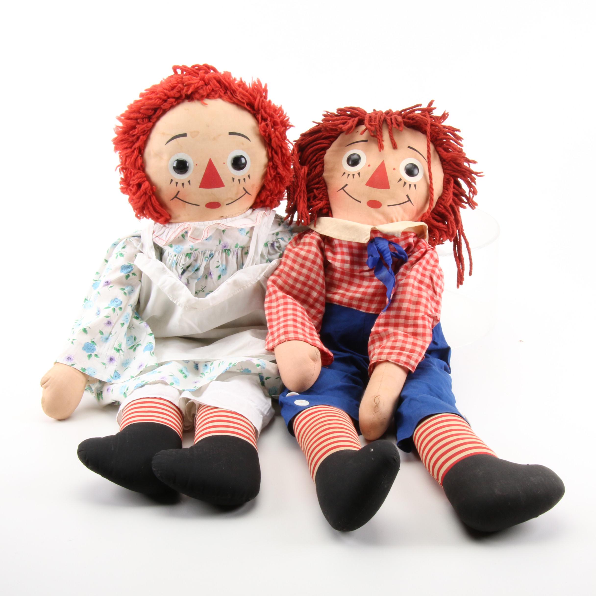 Knickerbocker Raggedy Ann and Andy Dolls
