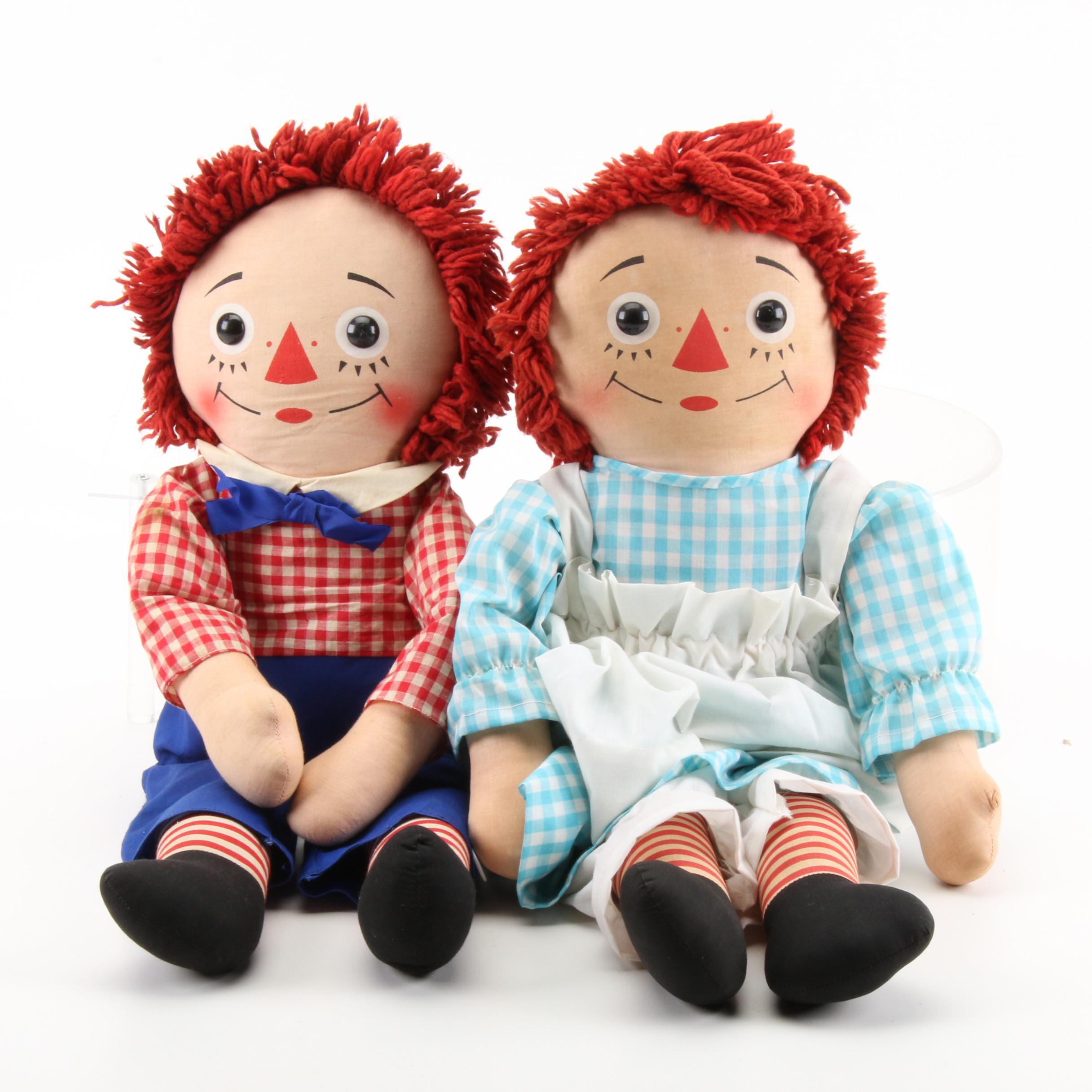 Knickerbocker Raggedy Ann and Andy Dolls