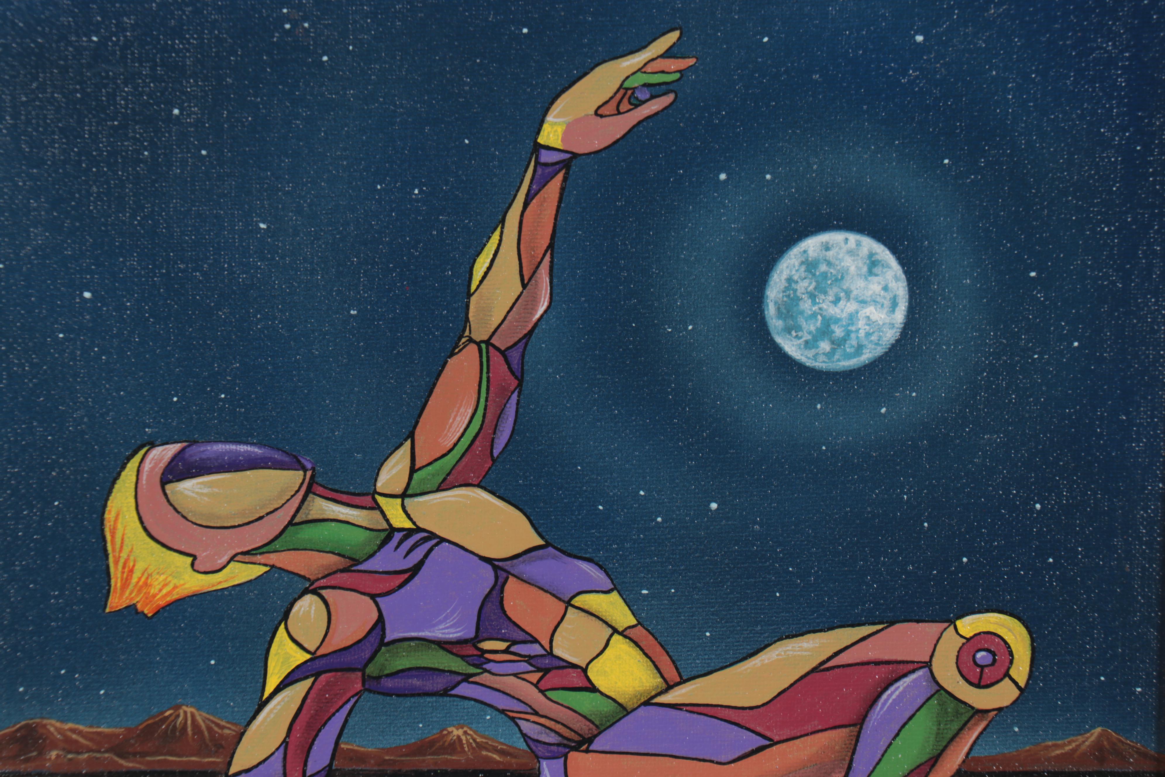 Ricardo Maya Surrealist Figural Acrylic Painting