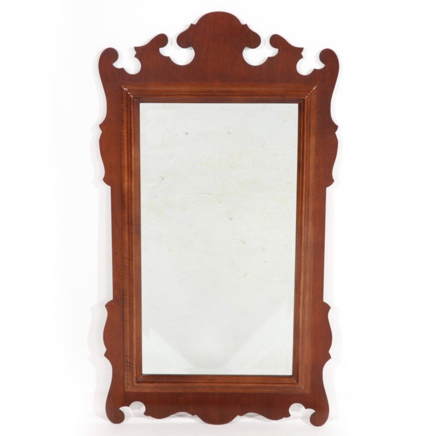 Chippendale Style Cherry Wall Mirror, Mid to Late 20th Century
