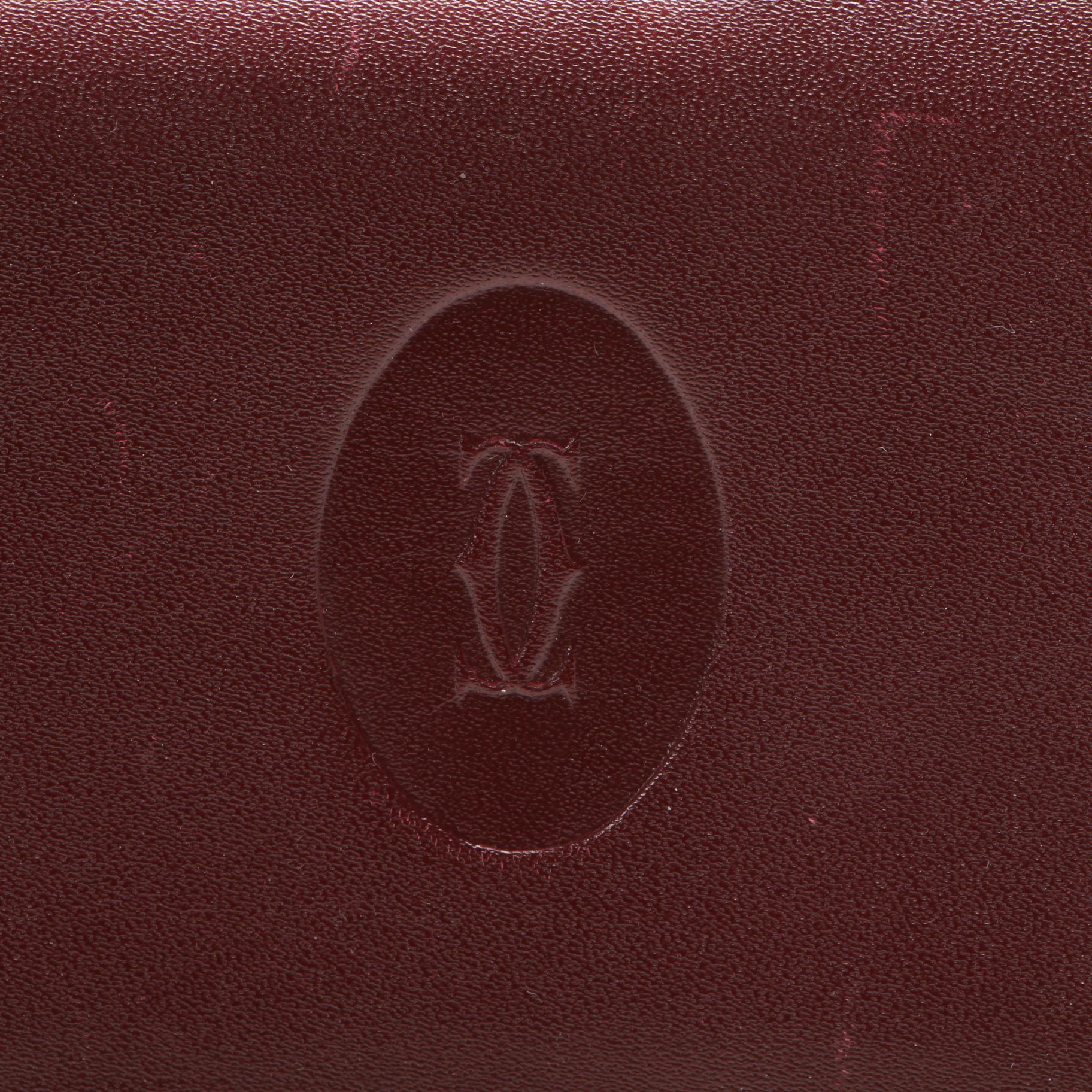 Cartier Must de Cartier Card Case in Burgundy Leather