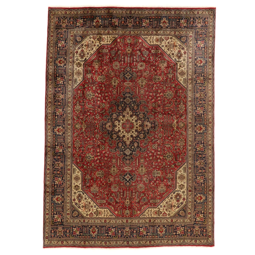 7'11 x 11'7 Hand-Knotted Persian Kashan Room Sized Rug