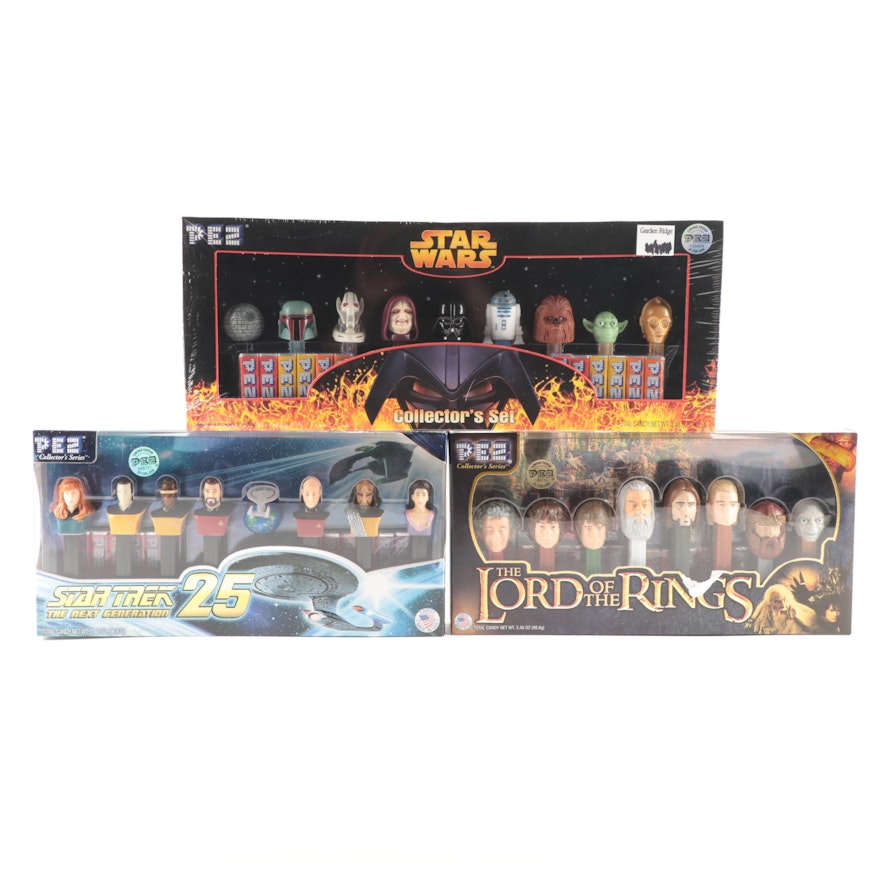 PEZ "Star Wars," "Star Trek," and "The Lord of the Rings" Candy Dispenser Sets