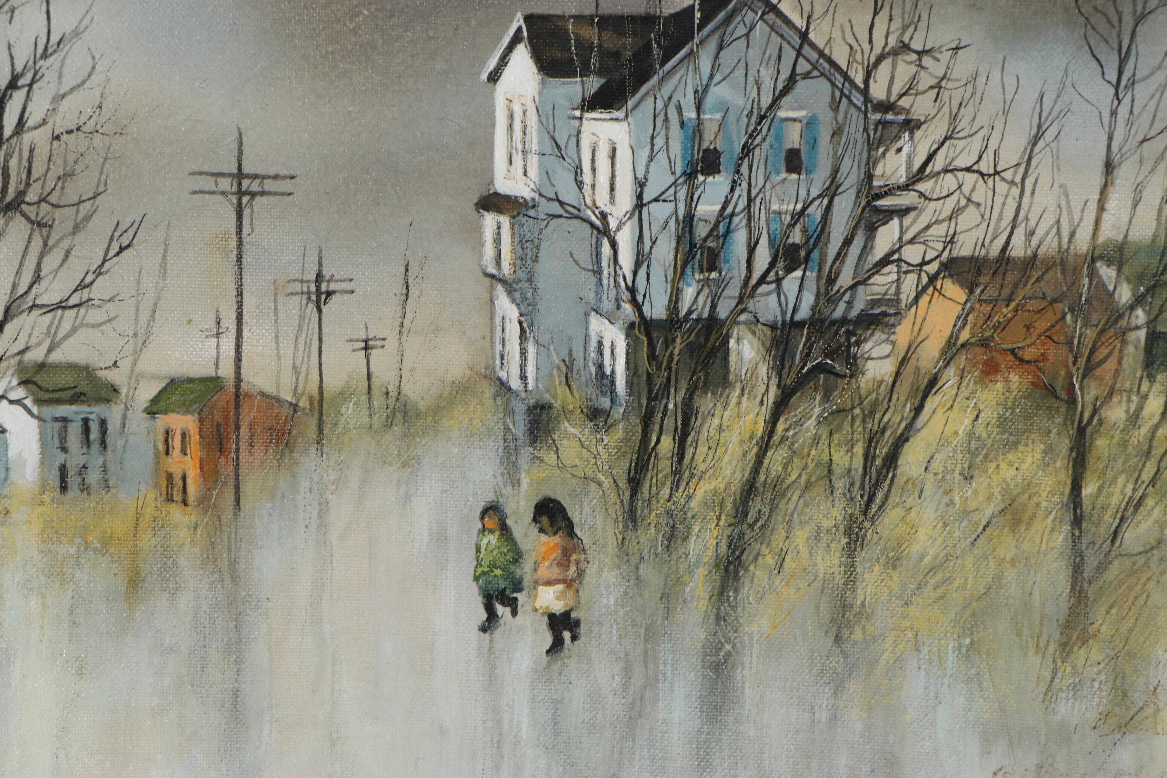 Robert Fabe Oil Painting "Key To The City," 1997