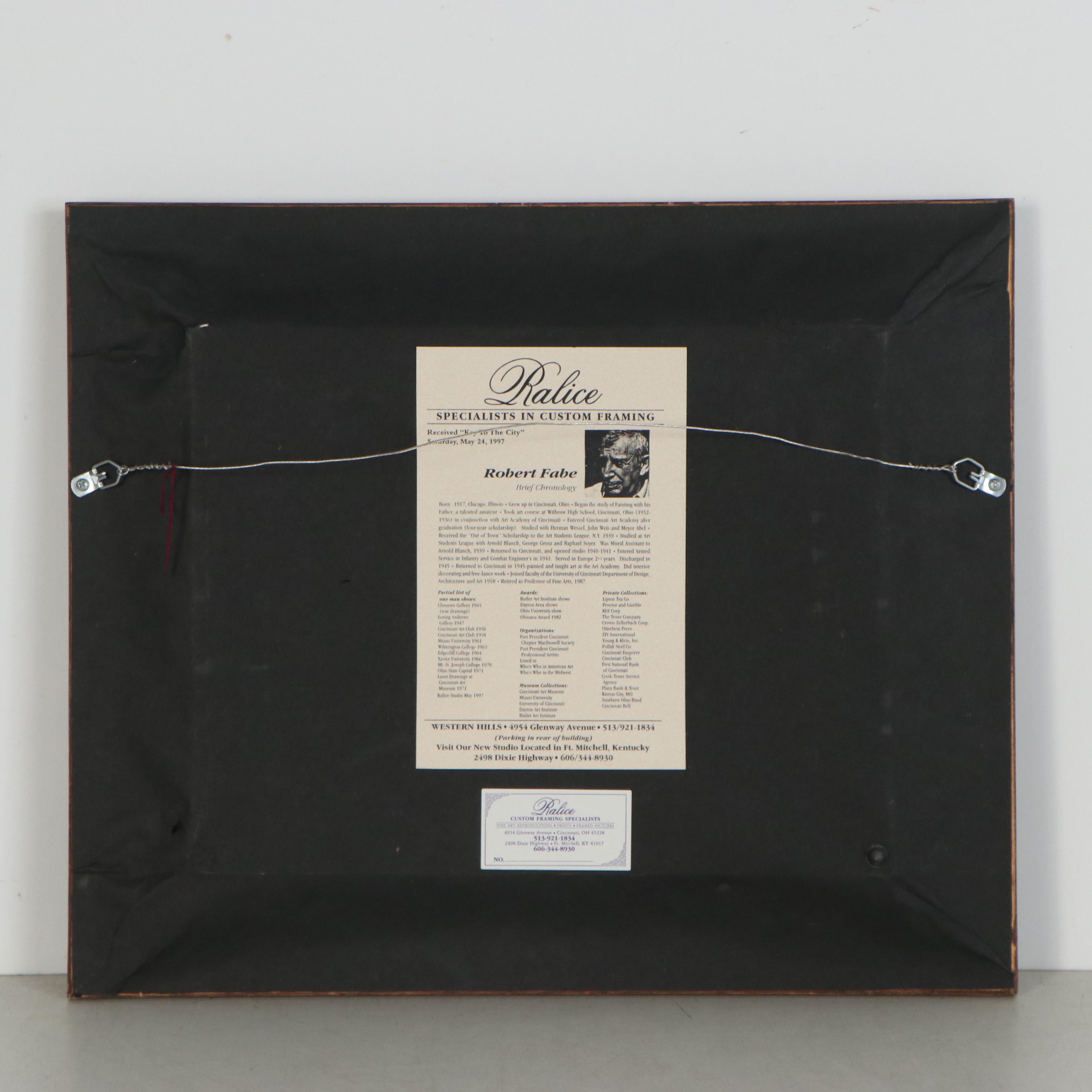 Robert Fabe Oil Painting "Key To The City," 1997