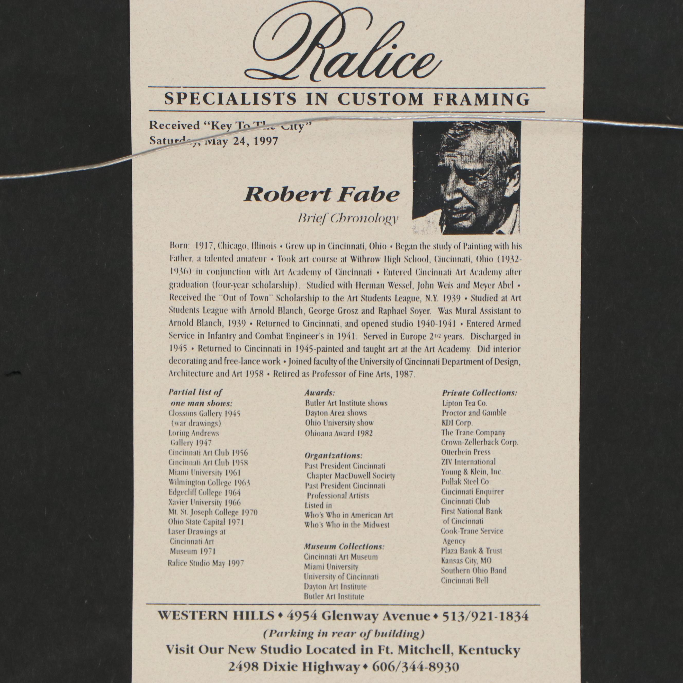 Robert Fabe Oil Painting "Key To The City," 1997