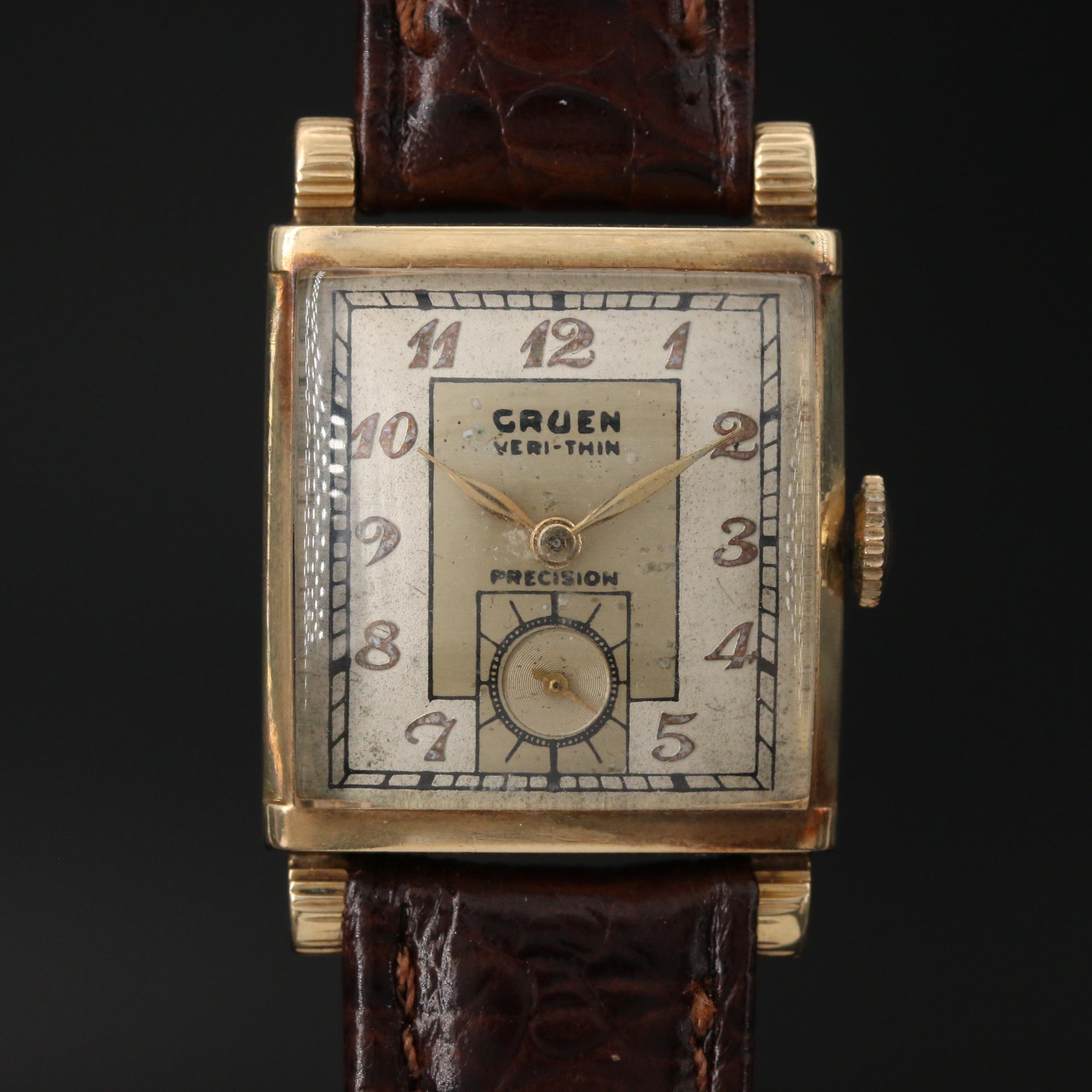 Gruen Veri Thin Precision 14K Gold Watch, Circa 1942