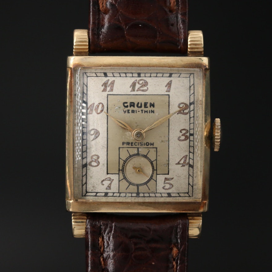 Gruen Veri Thin Precision 14K Gold Wristwatch, Circa 1942