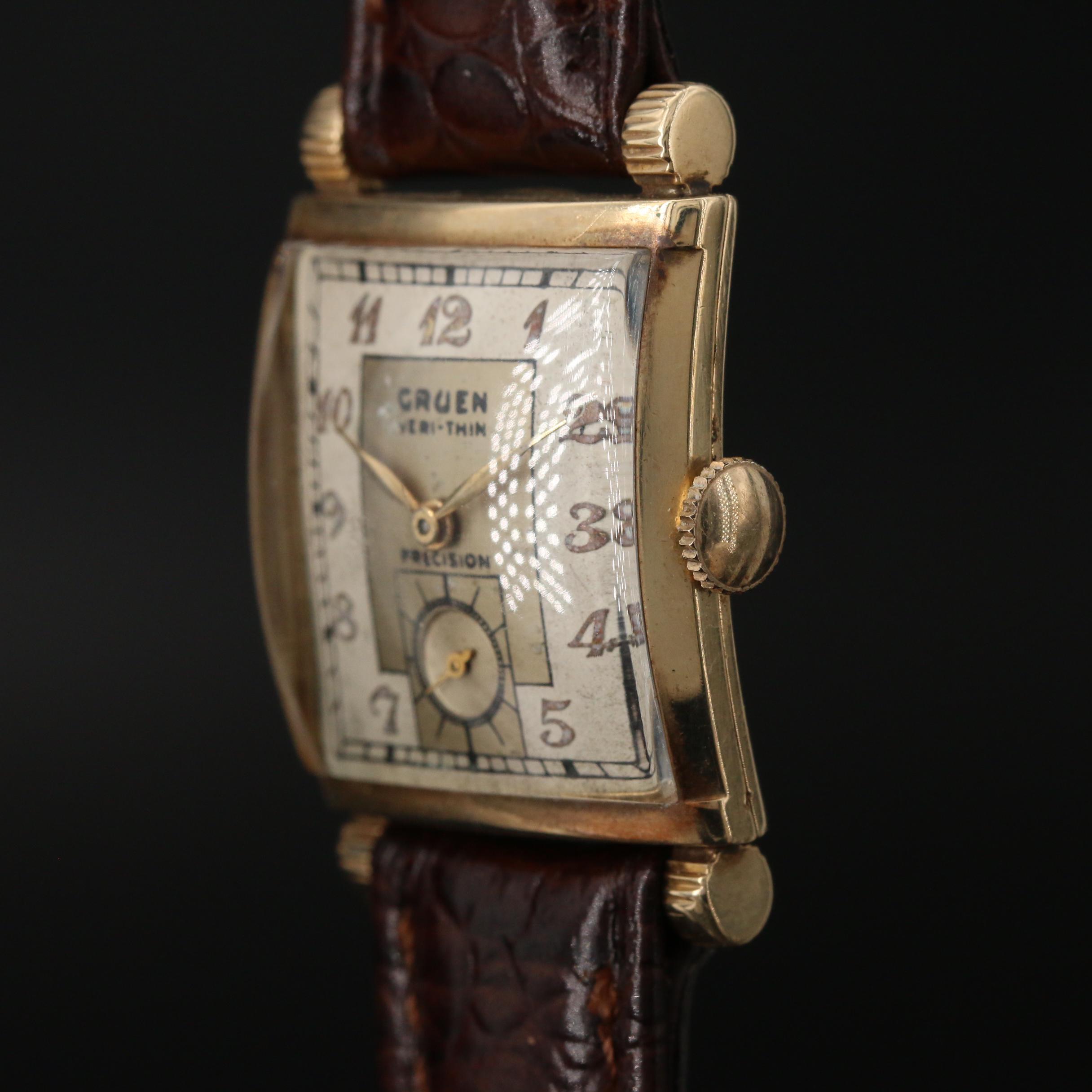 Gruen Veri Thin Precision 14K Gold Watch, Circa 1942