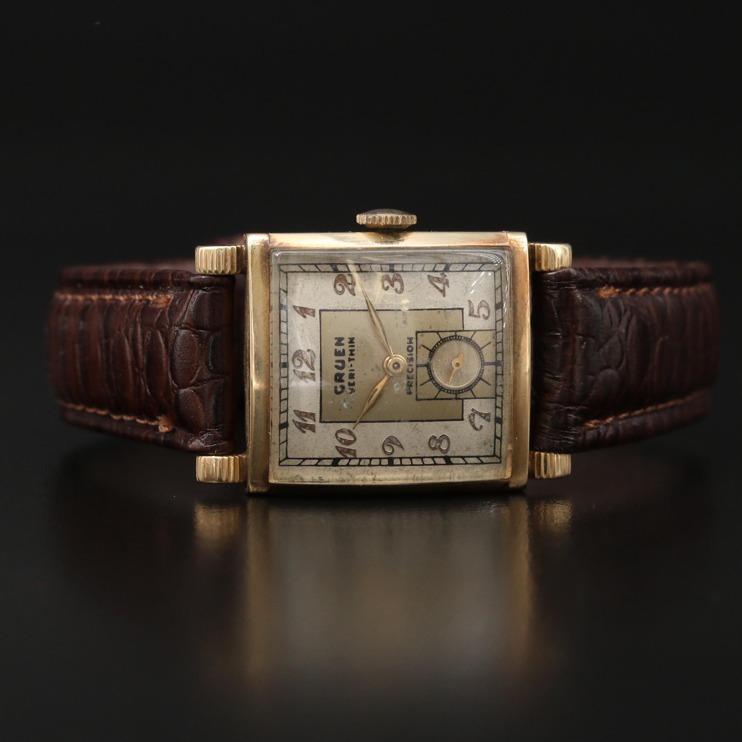 Gruen Veri Thin Precision 14K Gold Watch, Circa 1942