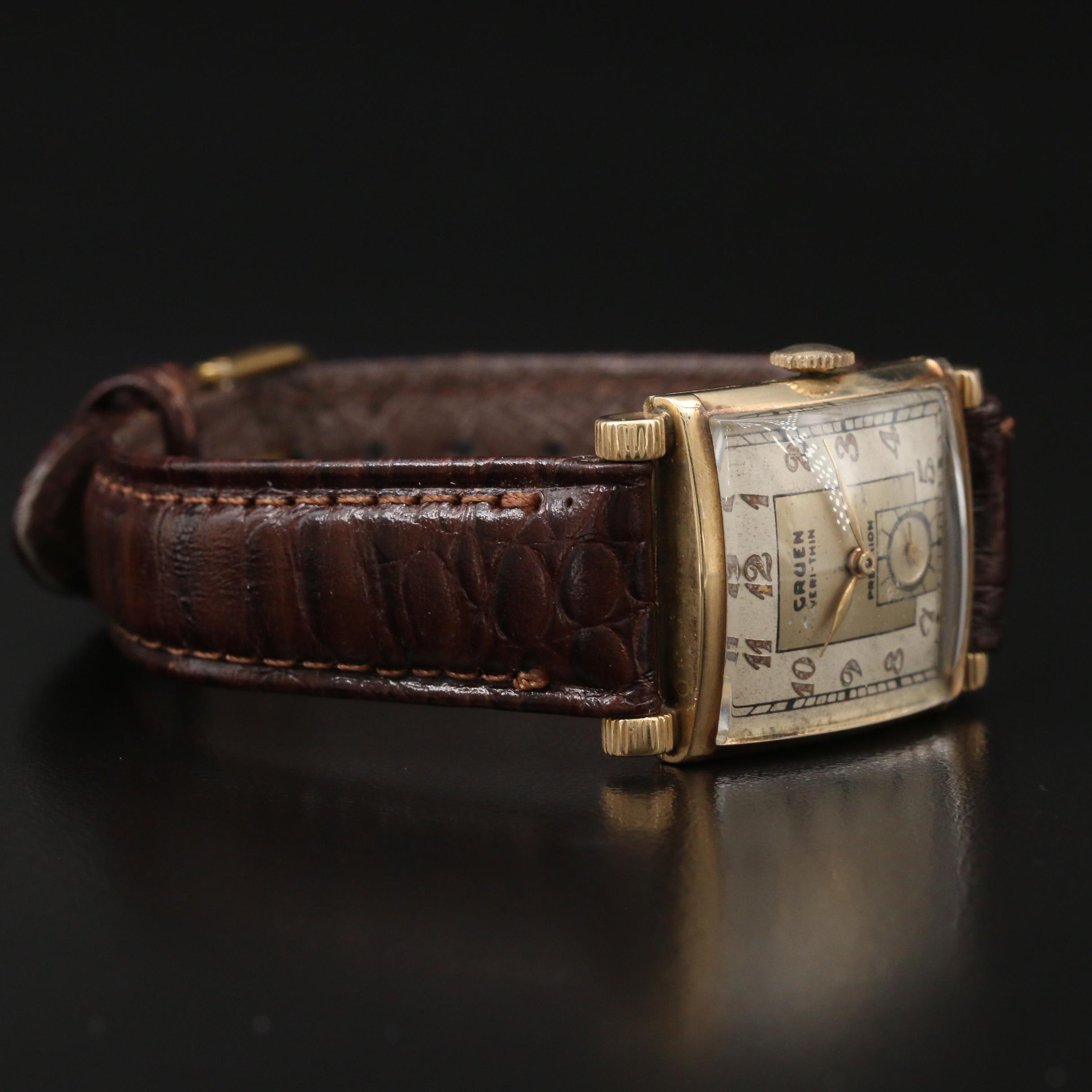 Gruen Veri Thin Precision 14K Gold Watch, Circa 1942