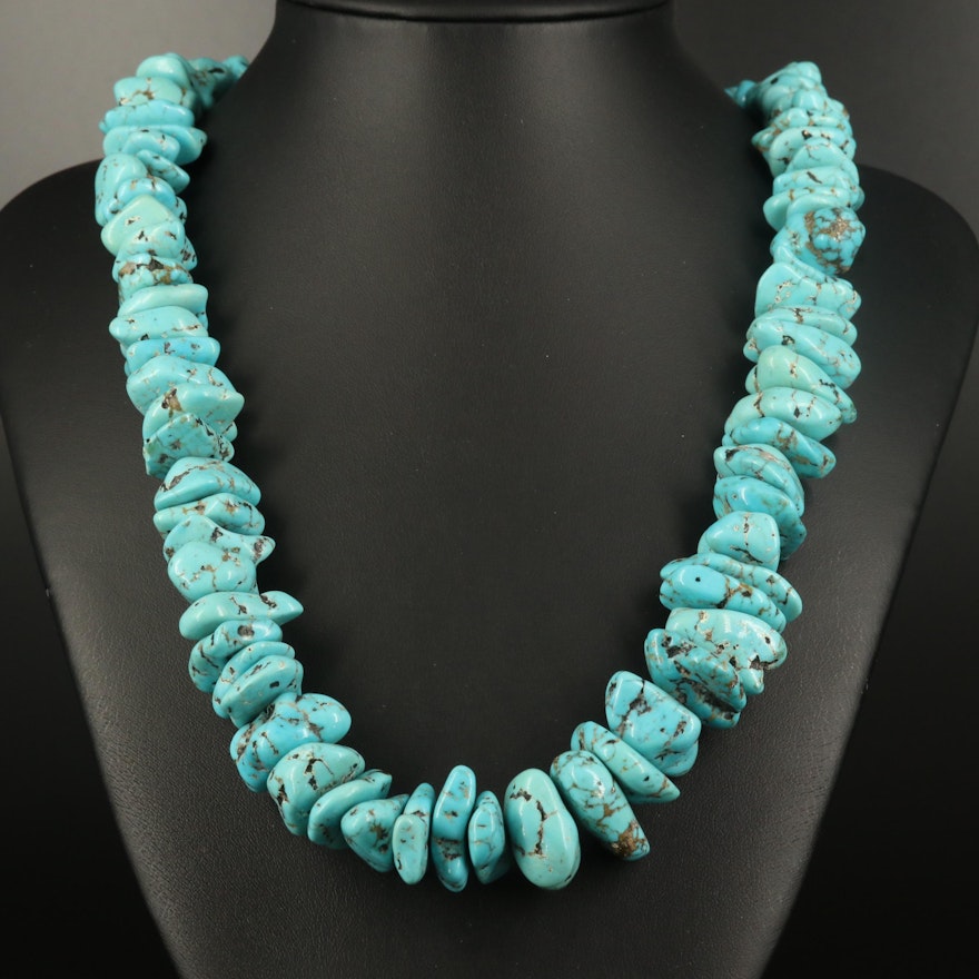 Turquoise and Shell Heishi Necklace