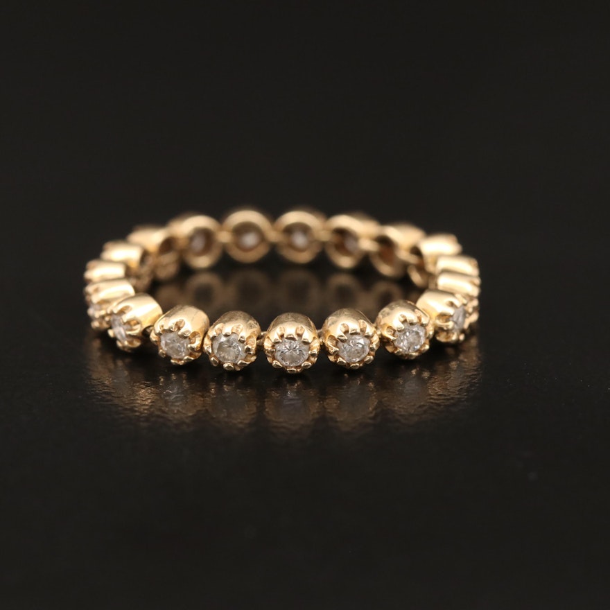 14K Diamond Articulating Link Eternity Band