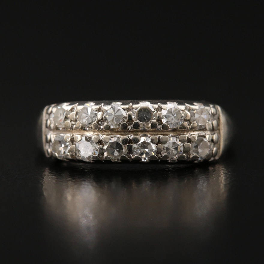 14K Diamond Multi-Row Band