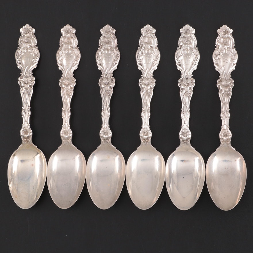 Whiting Mfg. Co. "Lily" Sterling Silver Teaspoons, Early 20th C.