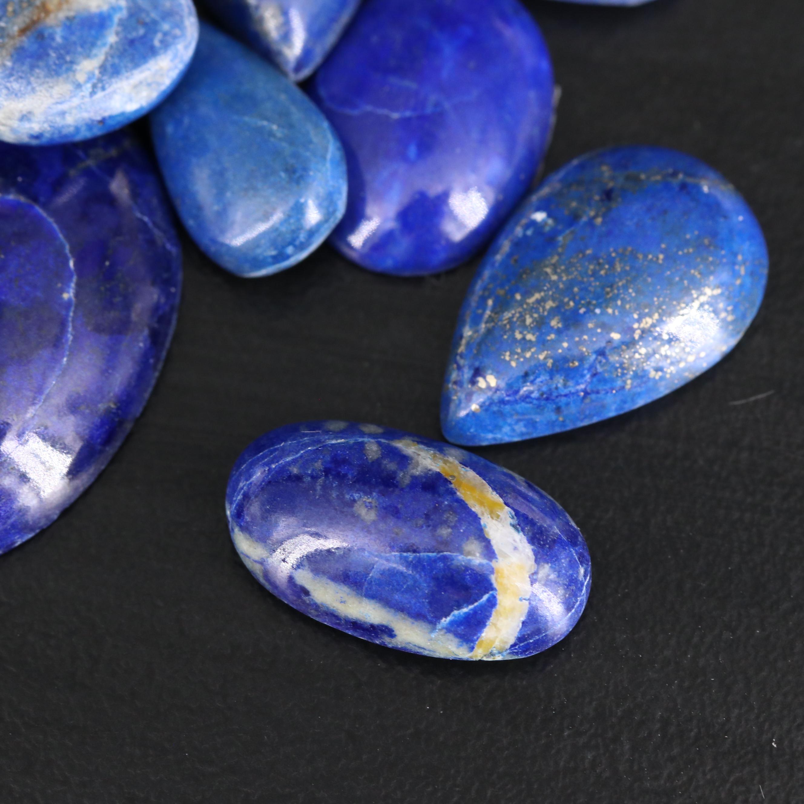 Loose Lapis Lazuli Cabochons Featuring Oval, Round and Pear Shapes