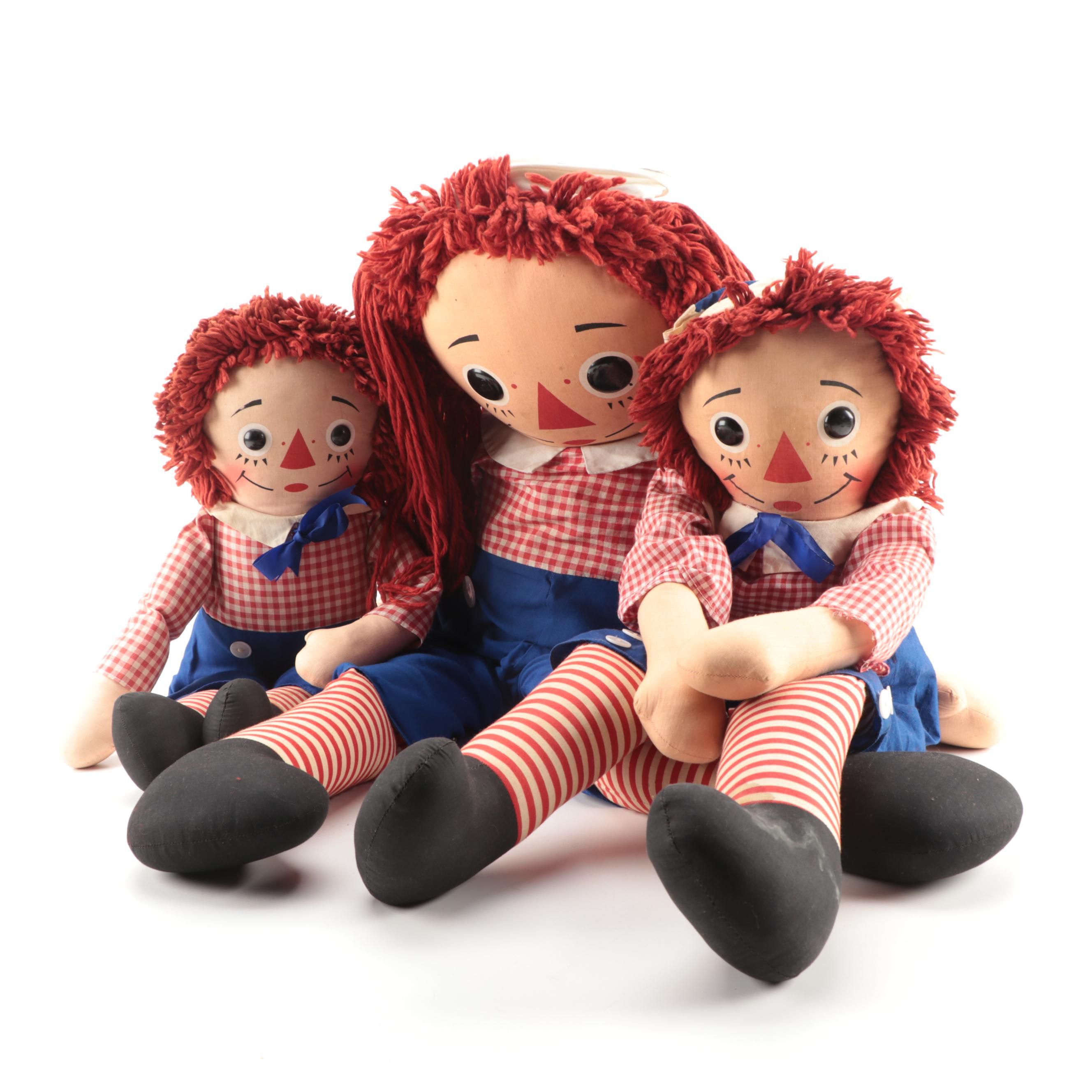 Knickerbocker Raggedy Ann and Andy Dolls