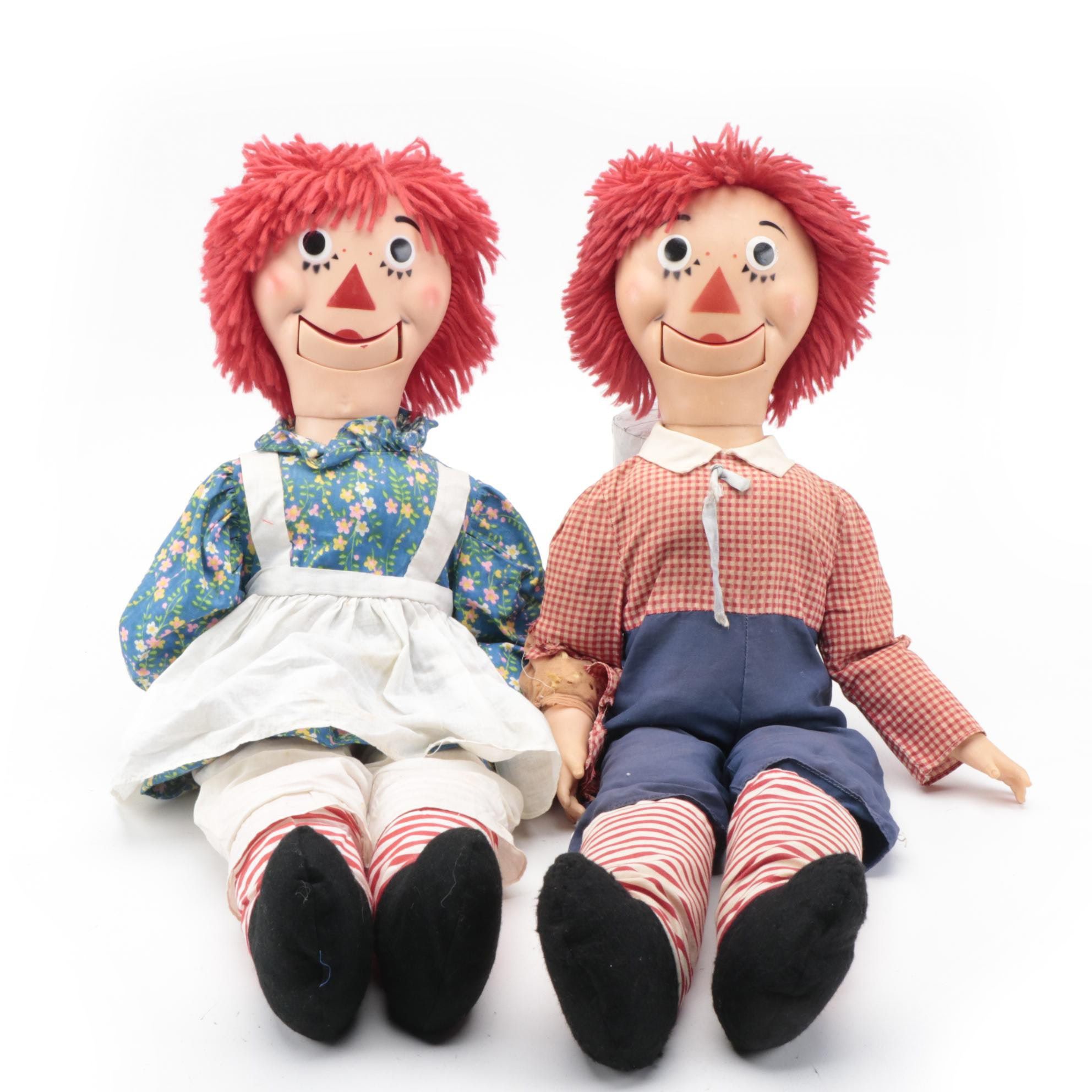 Raggedy Ann and Andy Ventriloquist Dummy Dolls, 1973