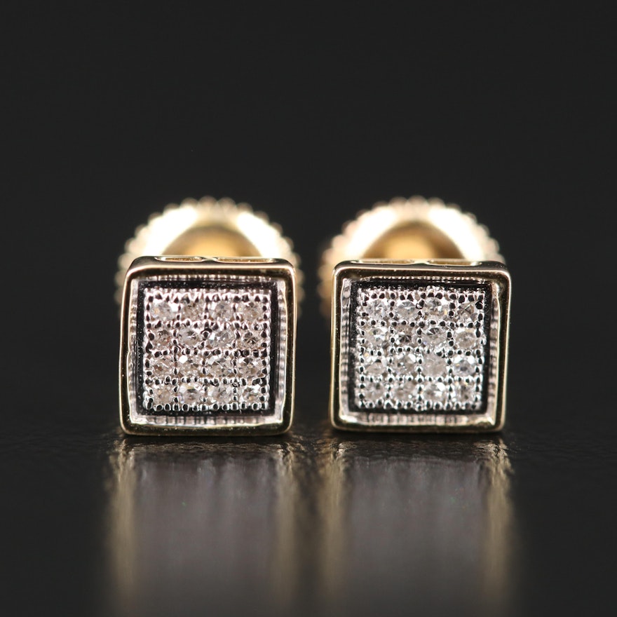 14K Diamond Cluster Earrings
