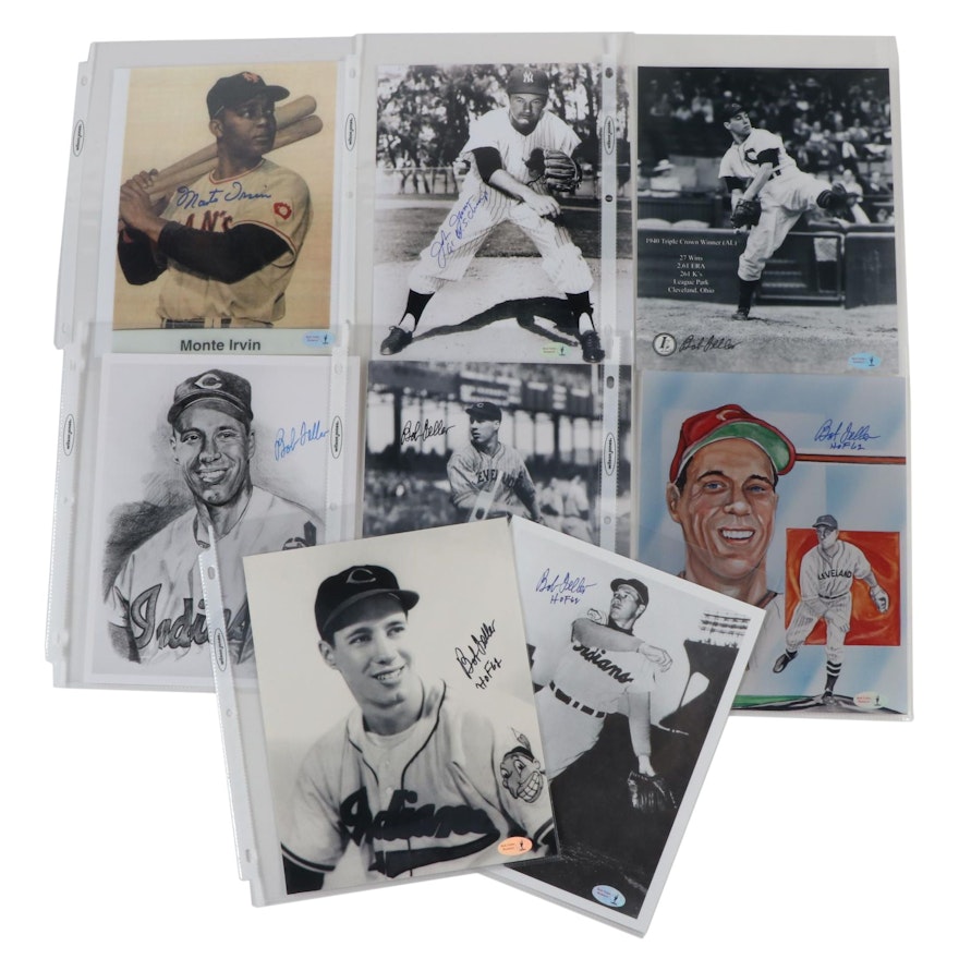 Monte Irvin, John James and Bob Feller Signed Photos, COAs