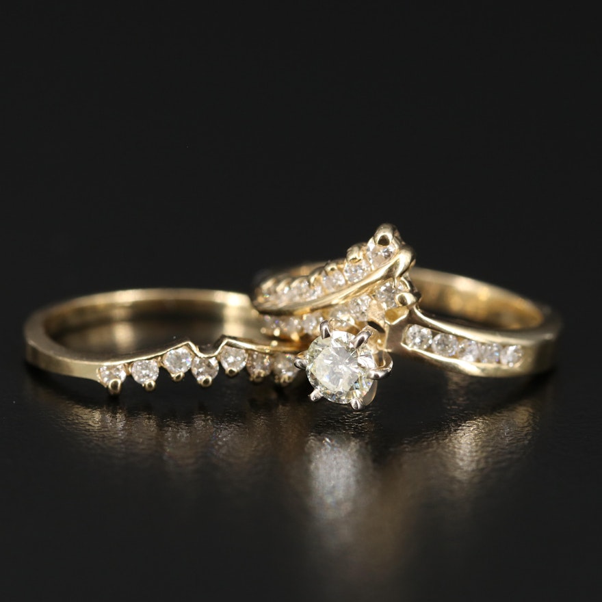 14K Diamond Ring Set