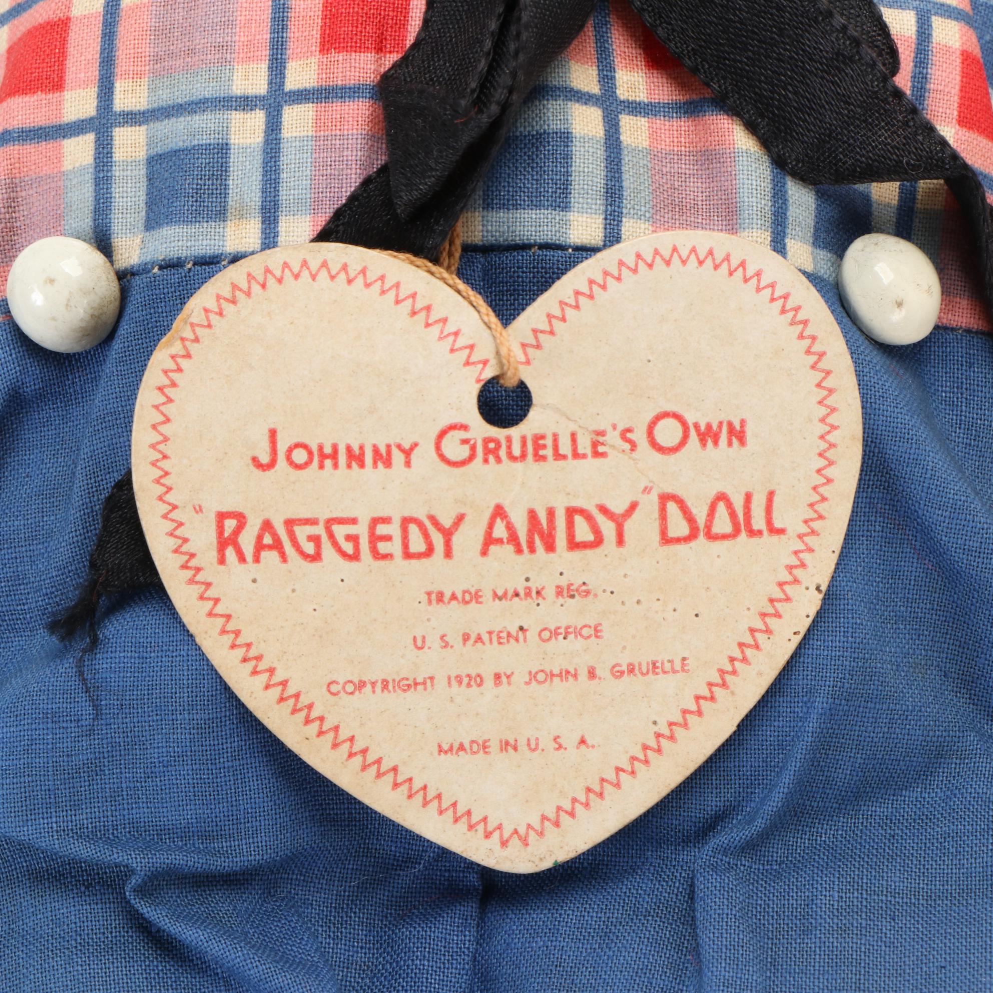 Georgene Novelties "Raggedy Ann and Andy" Awake Asleep Dolls, Mid-20th Century