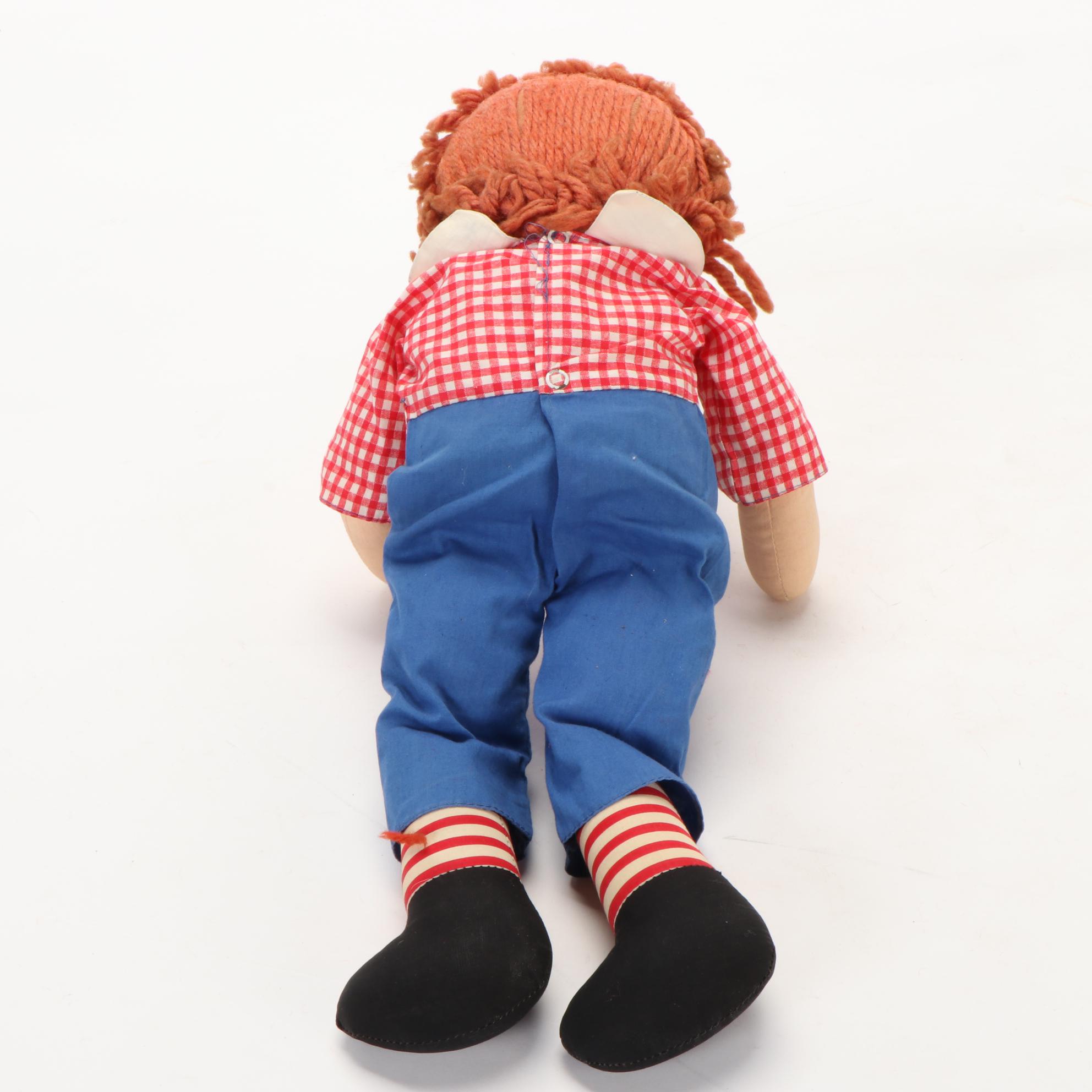 Georgene Novelties "Raggedy Ann and Andy" Awake Asleep Dolls, Mid-20th Century