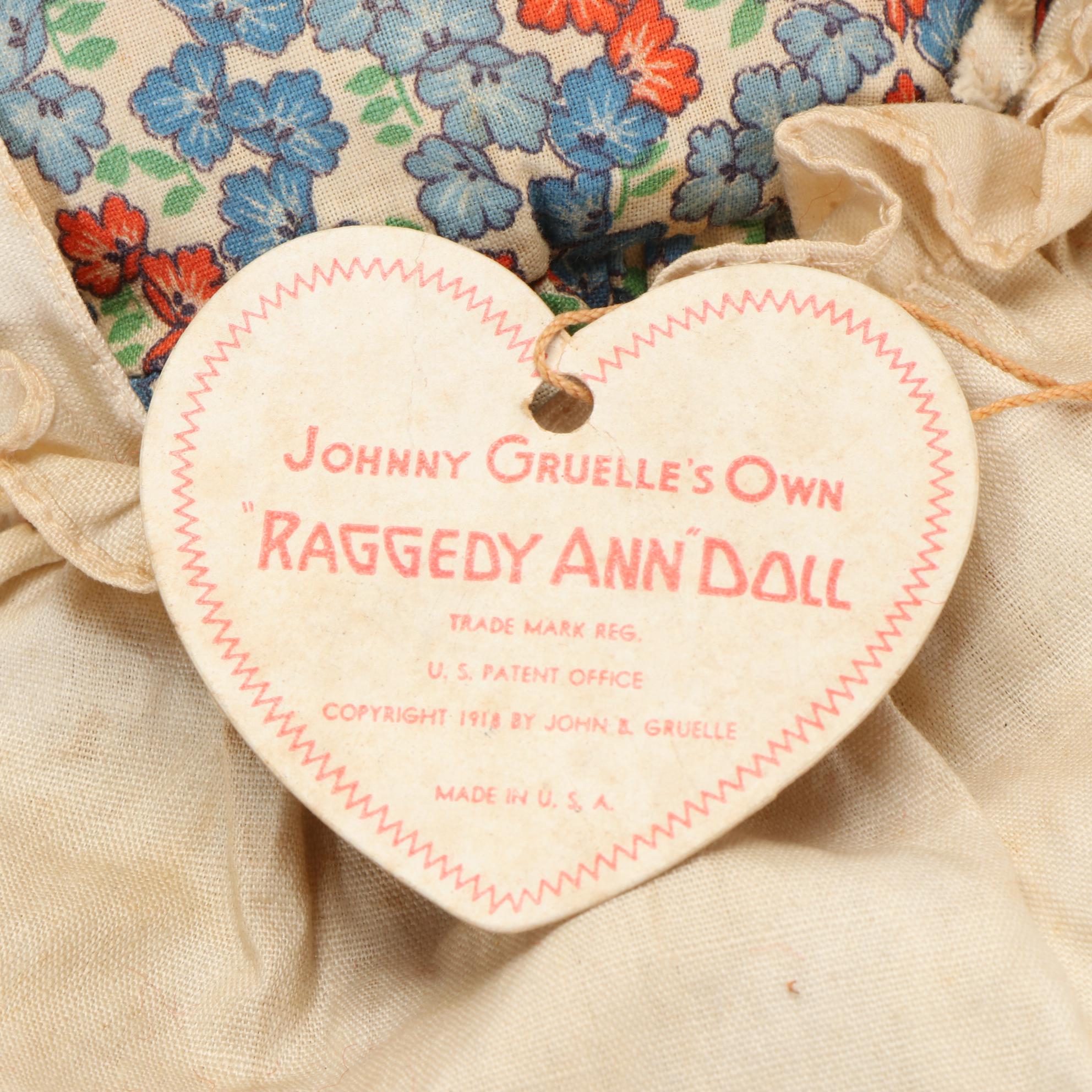 Georgene Novelties "Raggedy Ann and Andy" Awake Asleep Dolls, Mid-20th Century