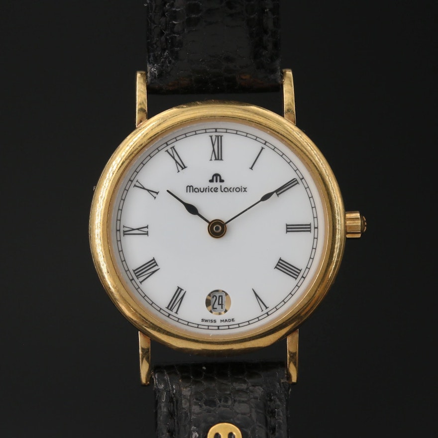 18K Maurice Lacroix with Date Quartz Wristwatch