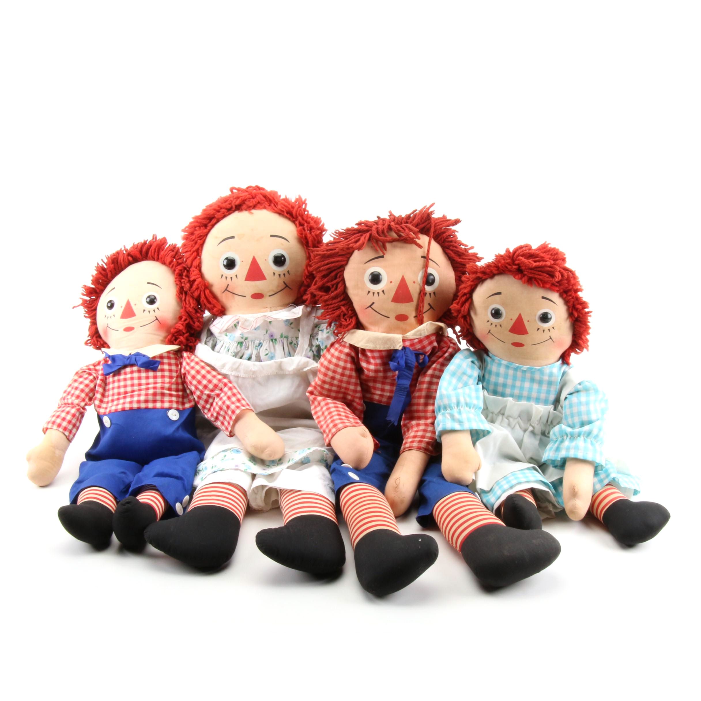 Knickerbocker Raggedy Ann and Andy Dolls