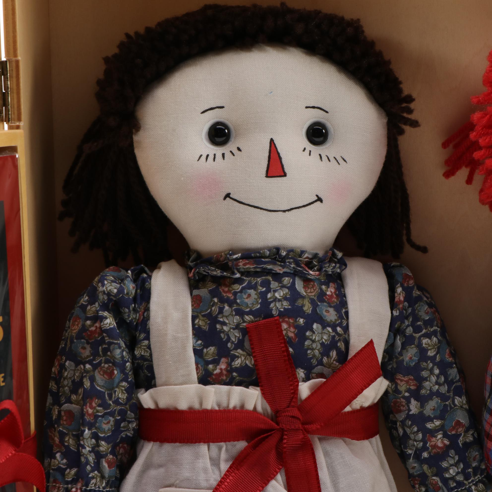 Limited Edition Volland Reproduction Raggedy Ann and Andy Dolls and Books