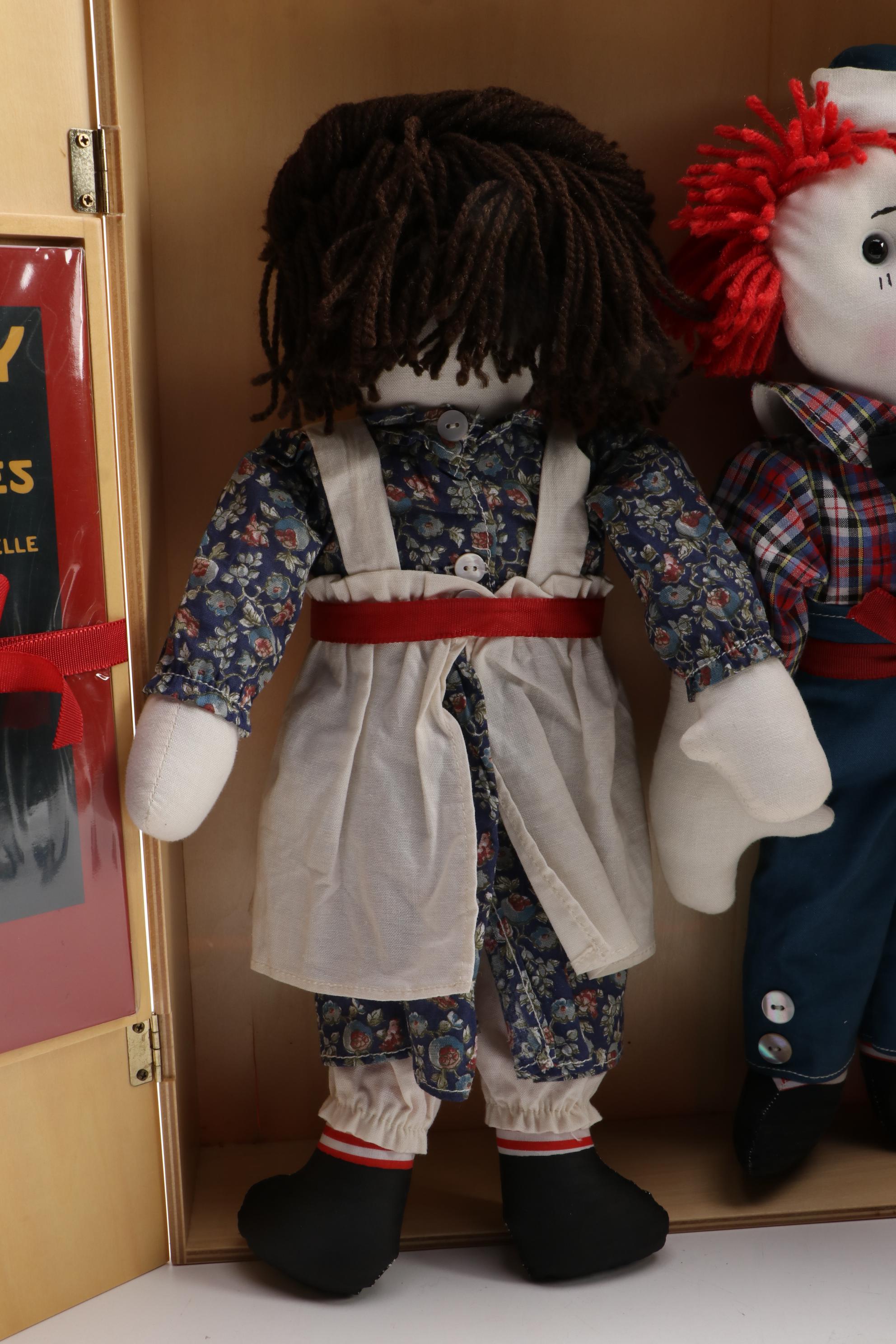 Limited Edition Volland Reproduction Raggedy Ann and Andy Dolls and Books