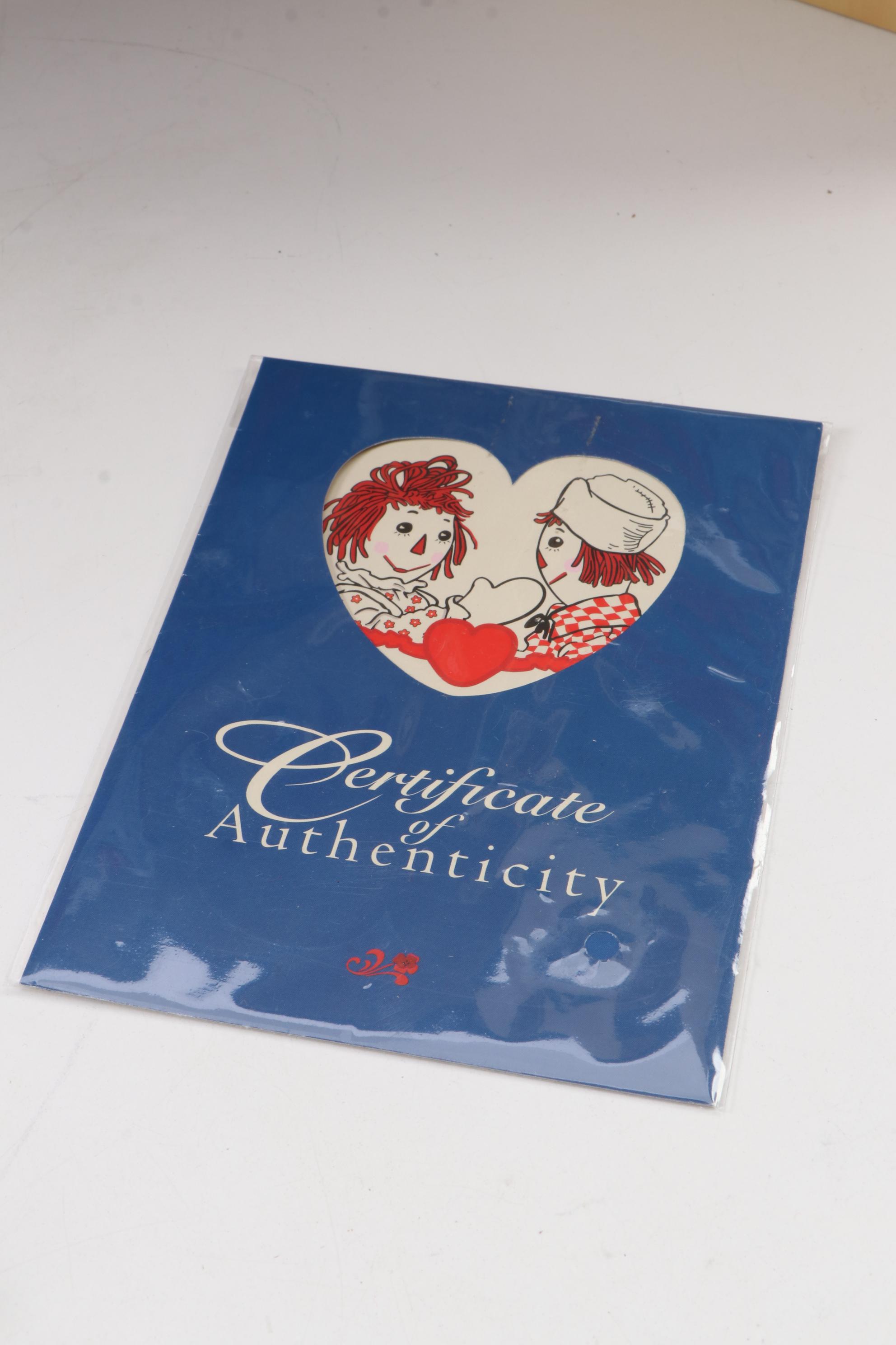 Limited Edition Volland Reproduction Raggedy Ann and Andy Dolls and Books