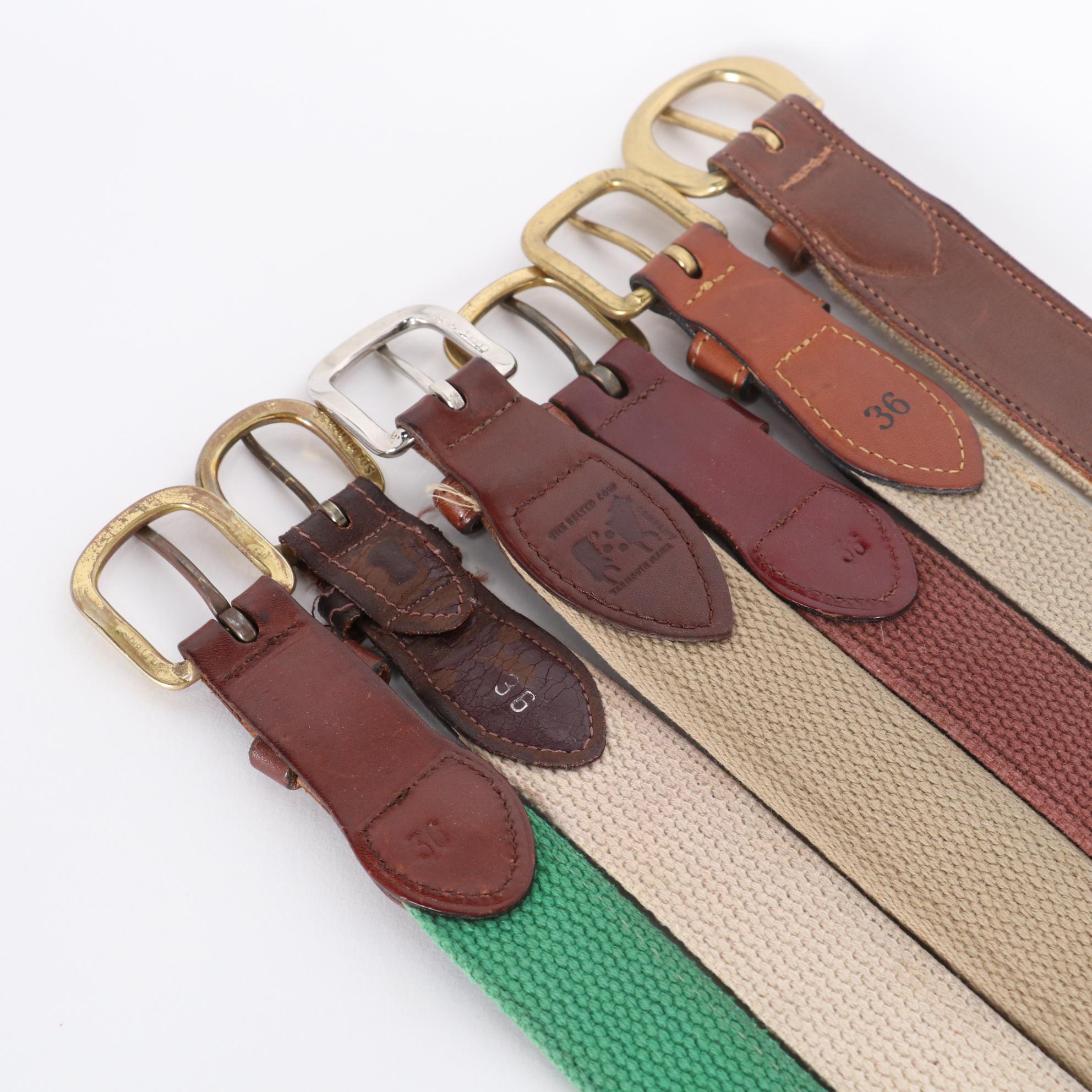 Dan Place Fly Fishing Needlepoint Leather Belt and Other Ribbon Sporting Belts