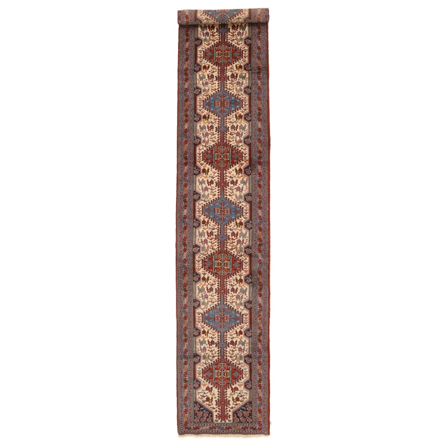 3'2 x 18'9 Hand-Knotted Persian Luri Wool Long Rug