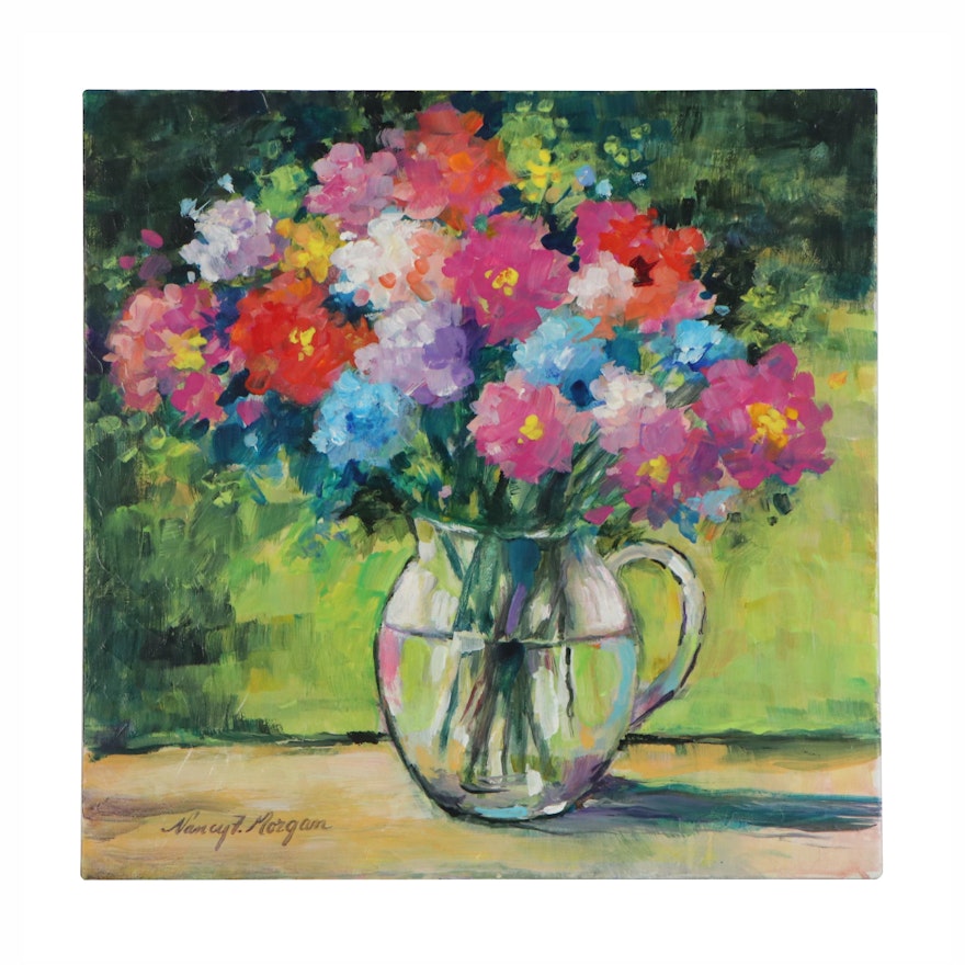 Nancy F. Morgan Floral Acrylic Painting "Garden Party"