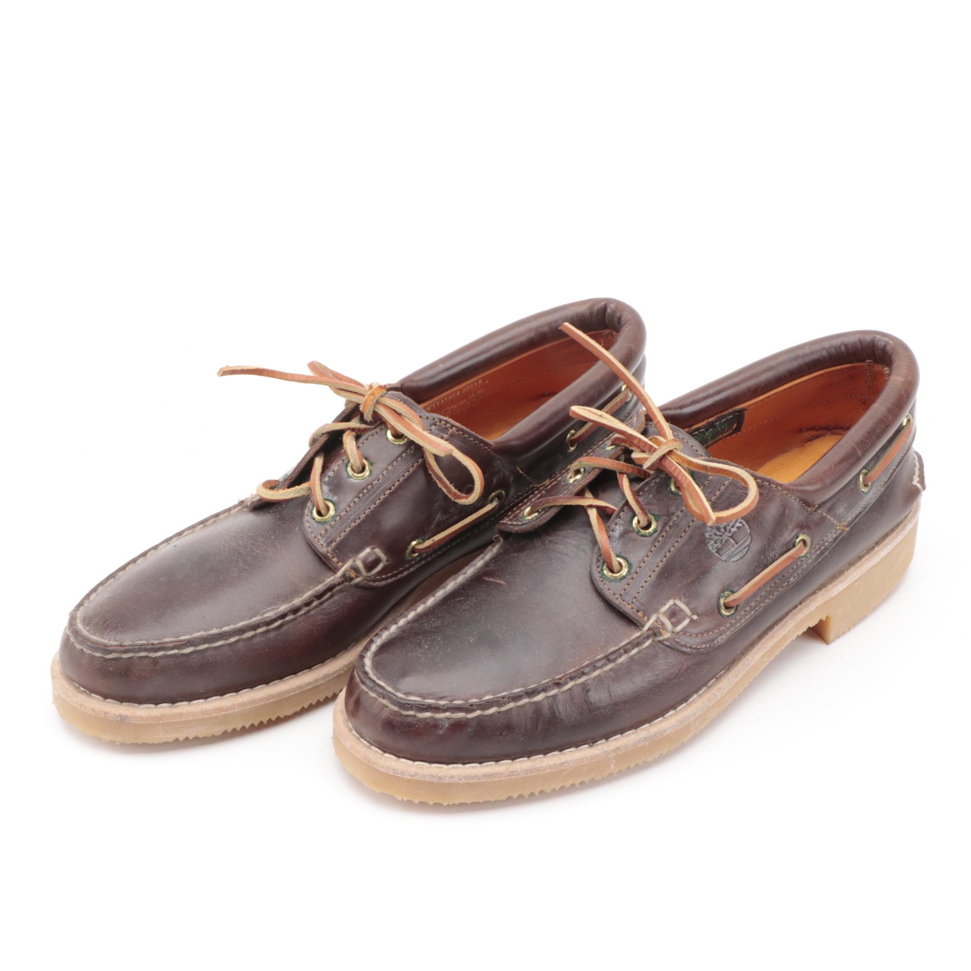 Men's Timberland and Borelli Royce Brown Leather Loafers