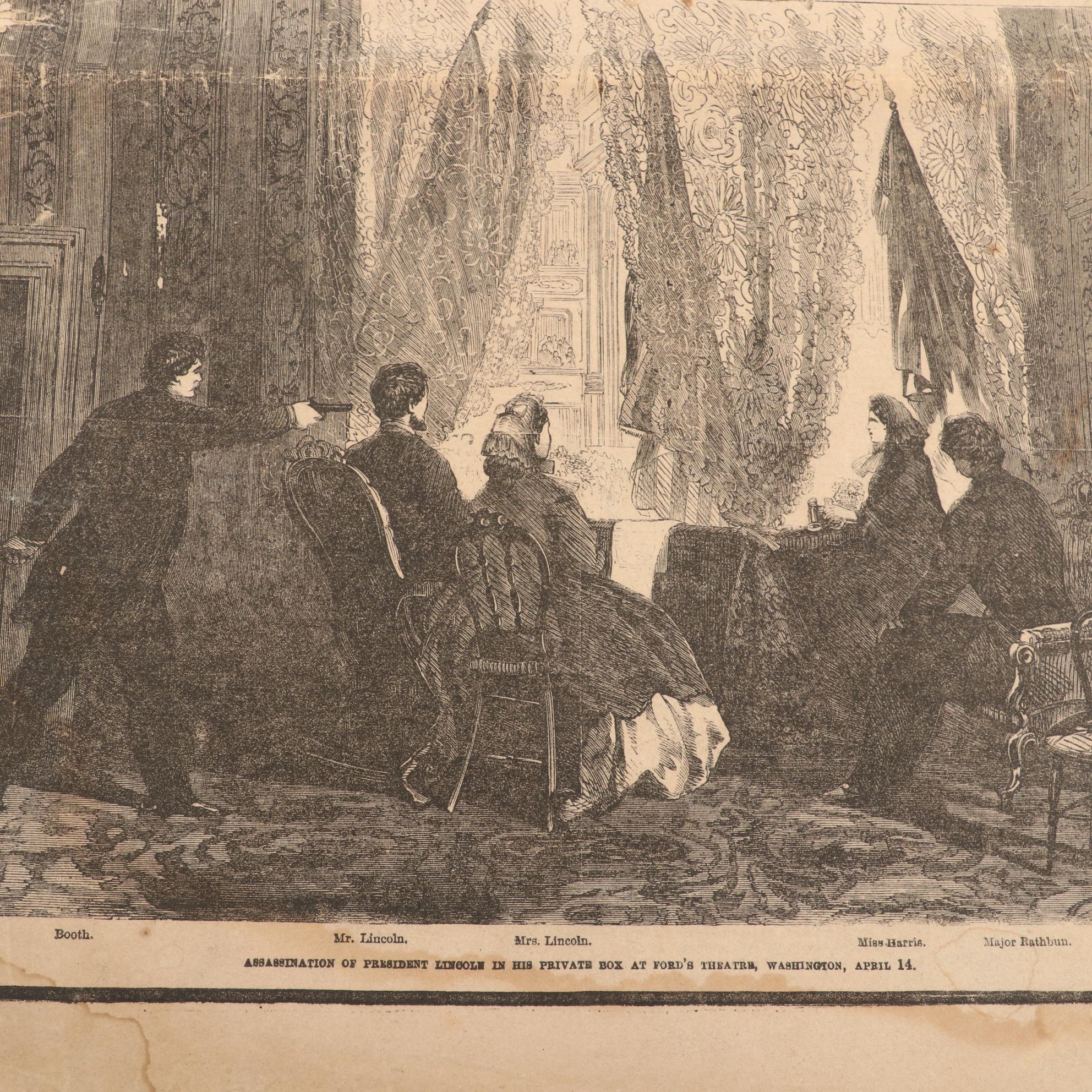 "Frank Leslie's Illustrated Newspaper" with Lincoln Assassination Article, 1865