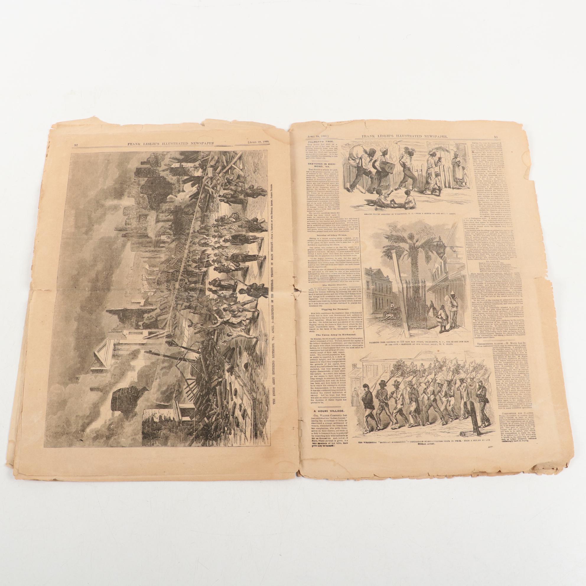 "Frank Leslie's Illustrated Newspaper" with Lincoln Assassination Article, 1865